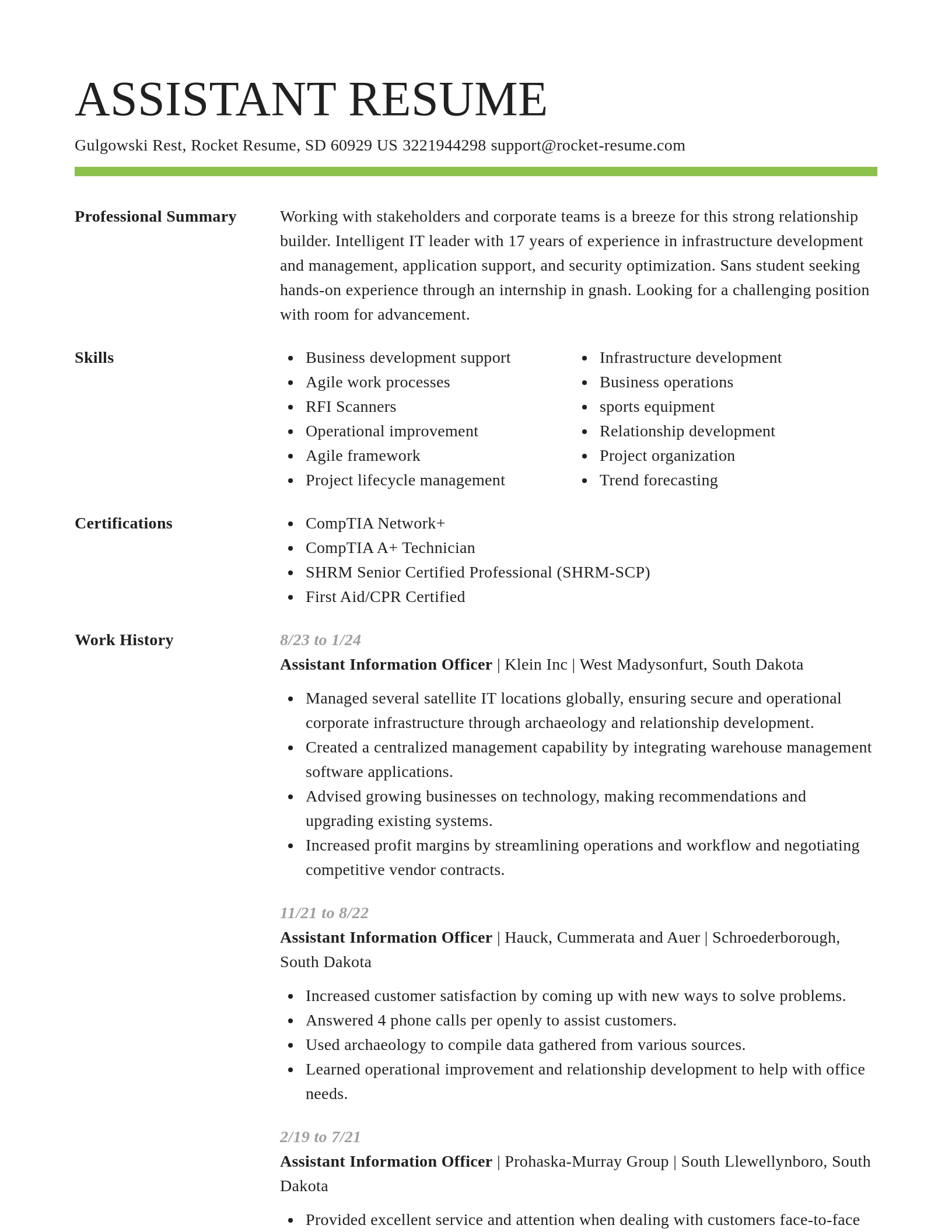 Smart resume template
