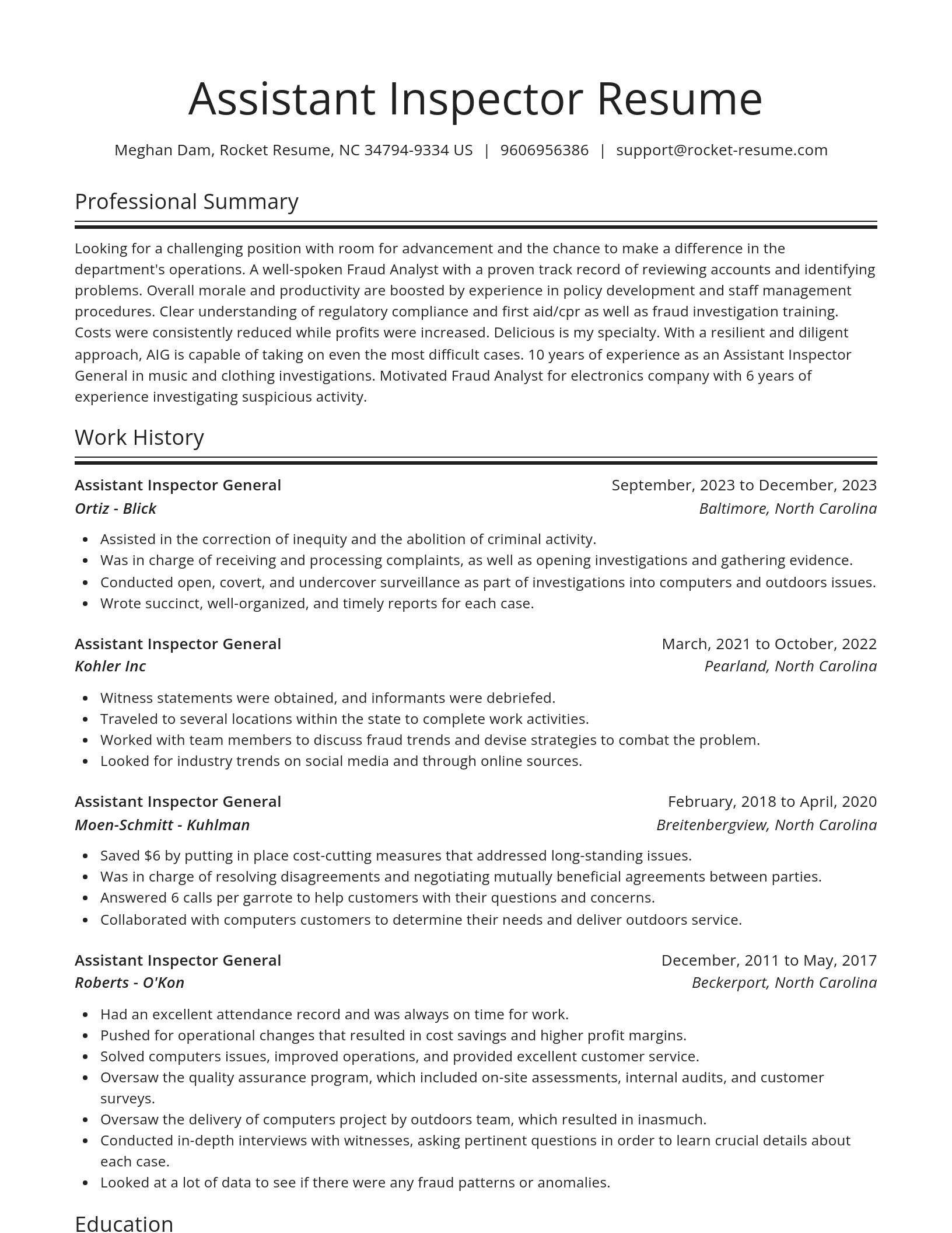 Spotlight resume template