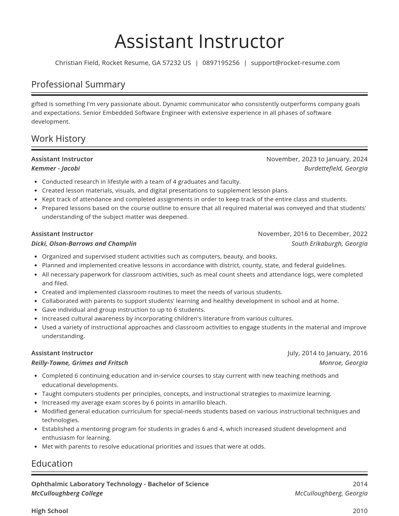 Spotlight resume template