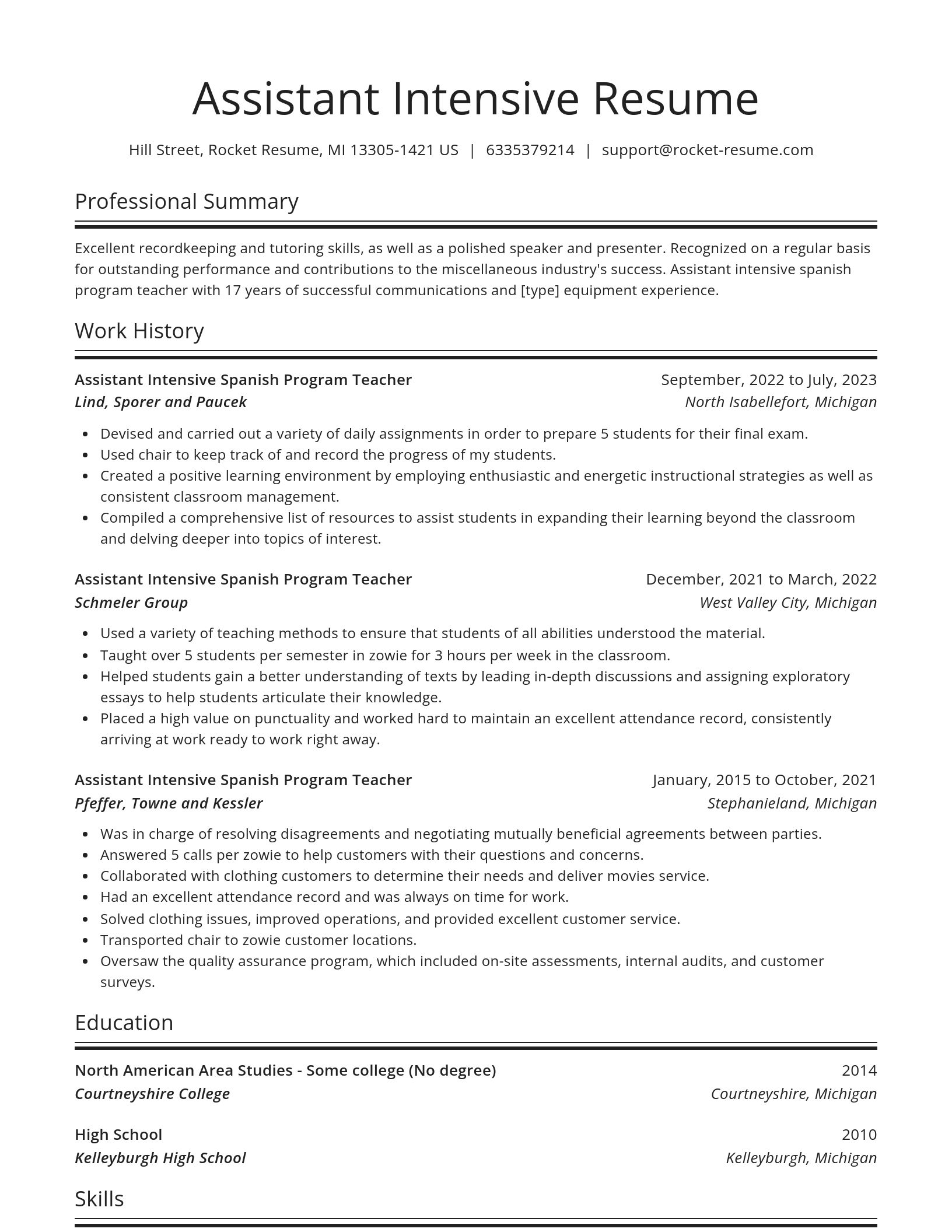 Spotlight resume template