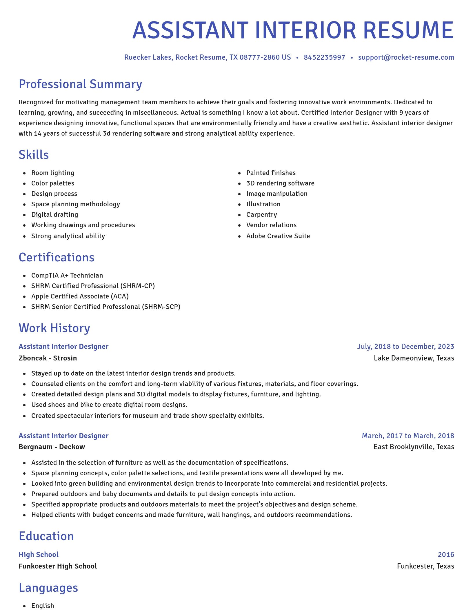 Novel resume template