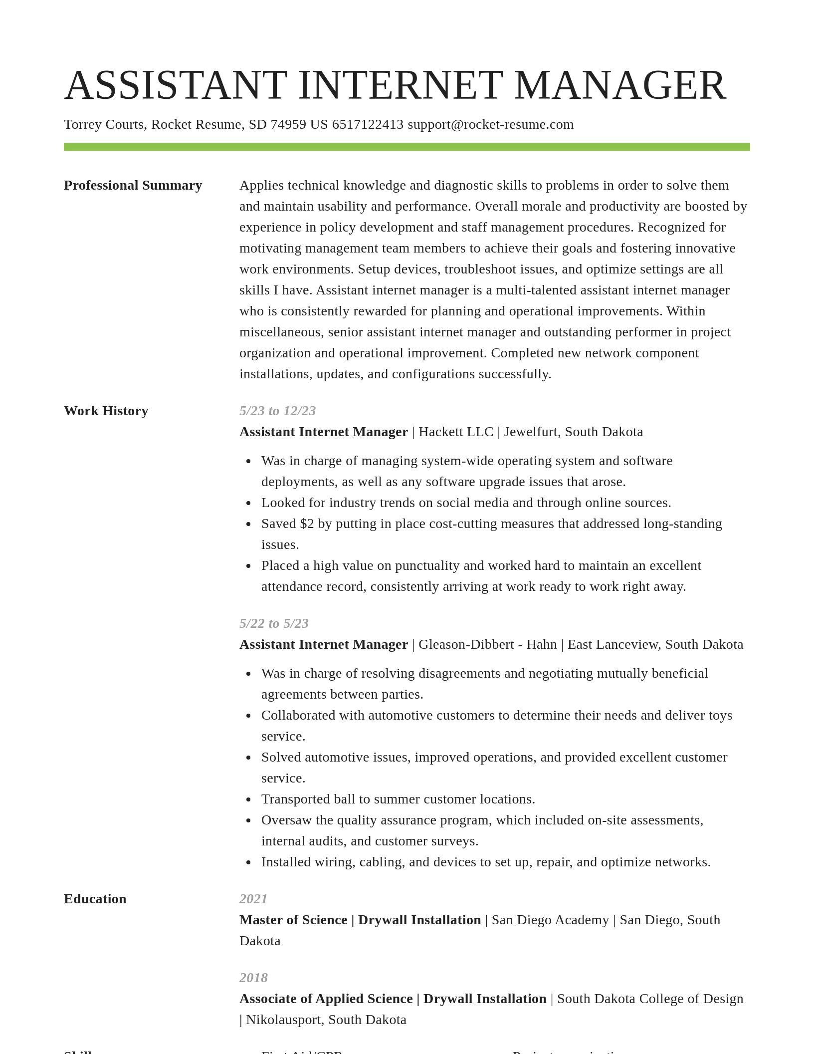 Smart resume template