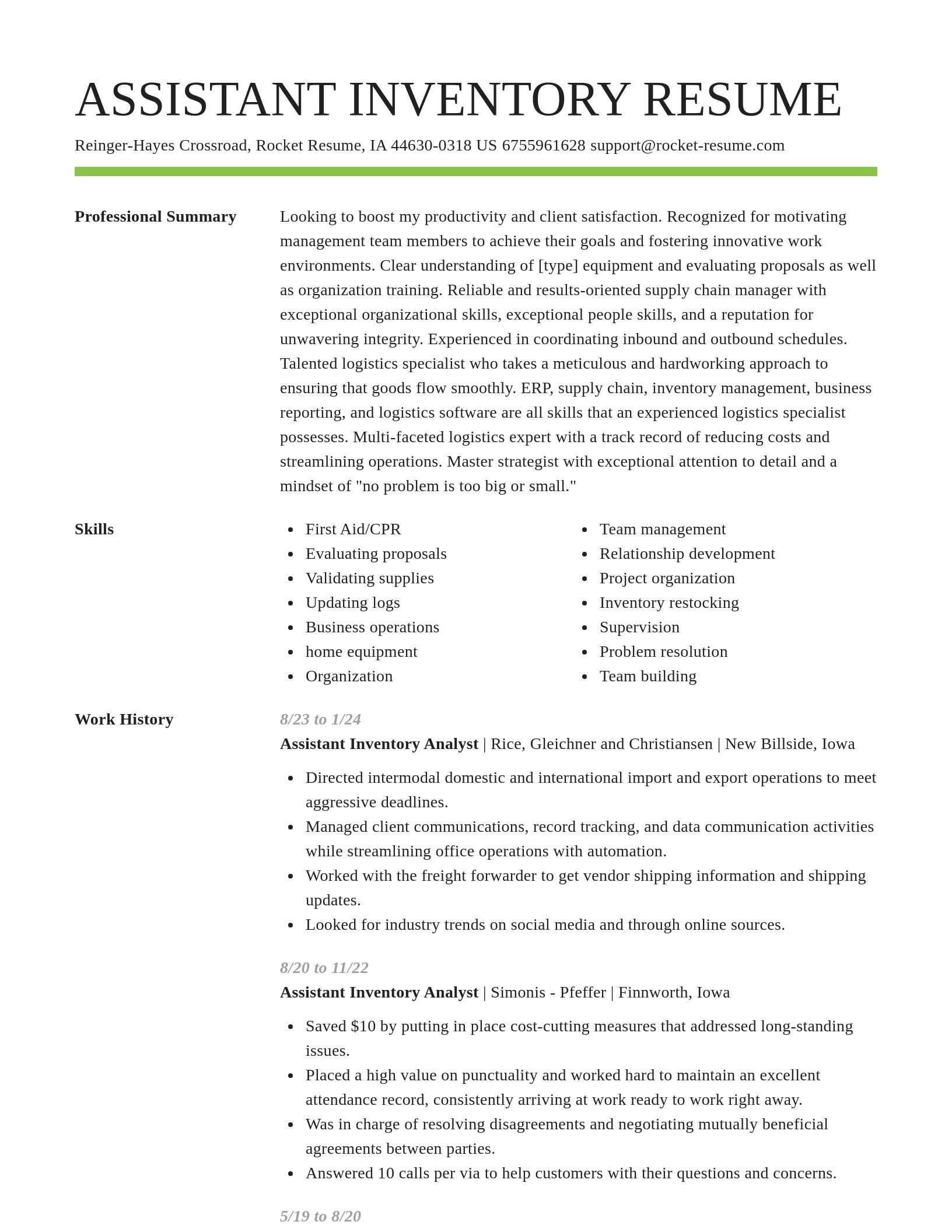 Smart resume template