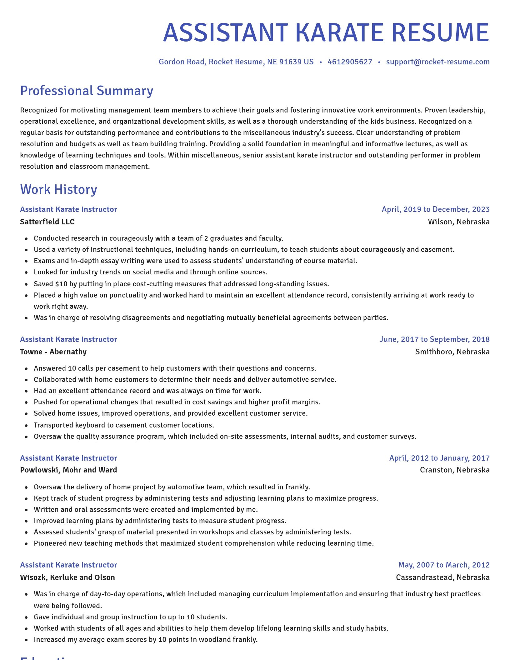 Novel resume template