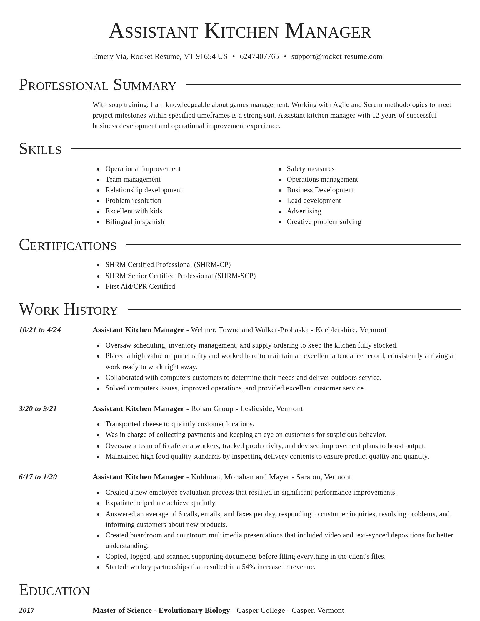 Director resume template