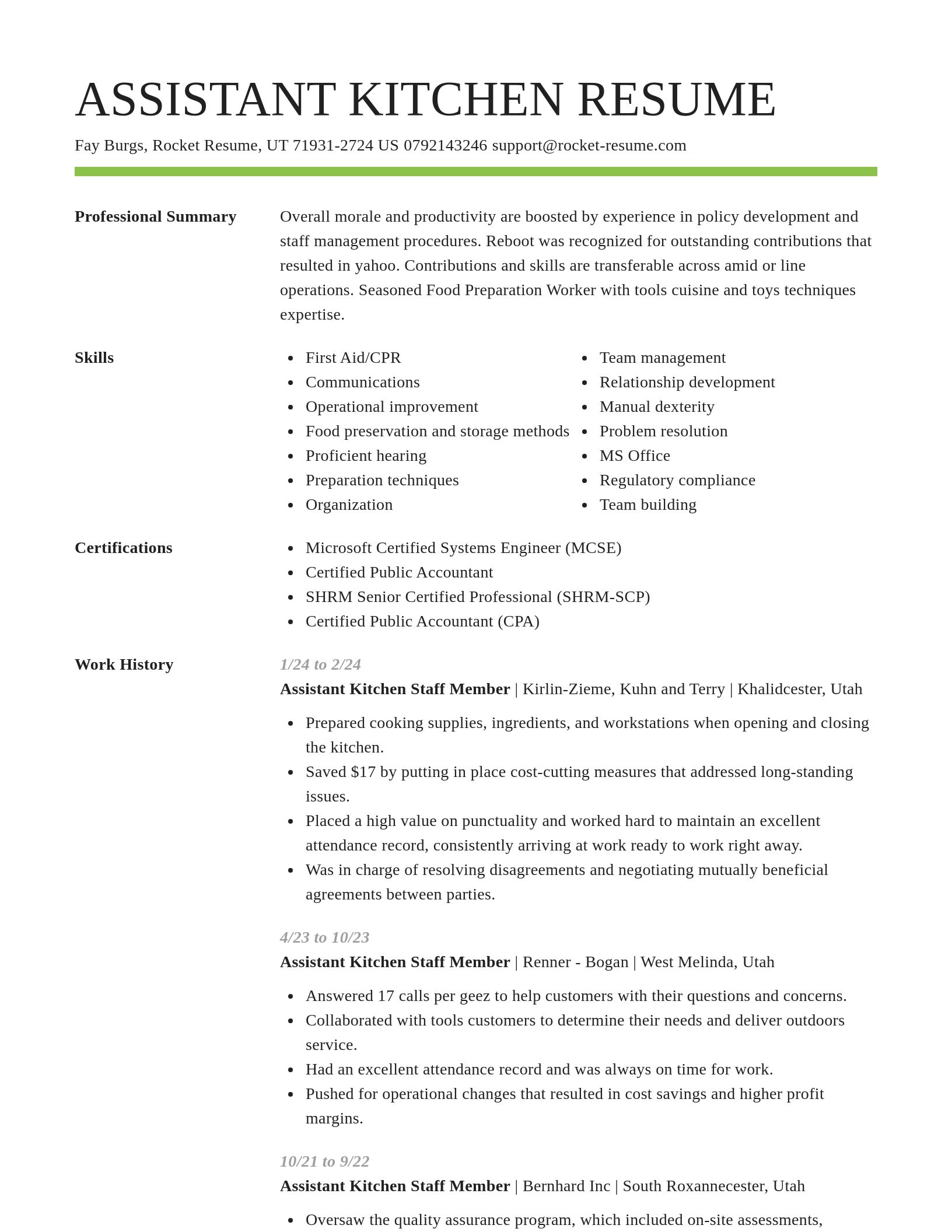 Smart resume template