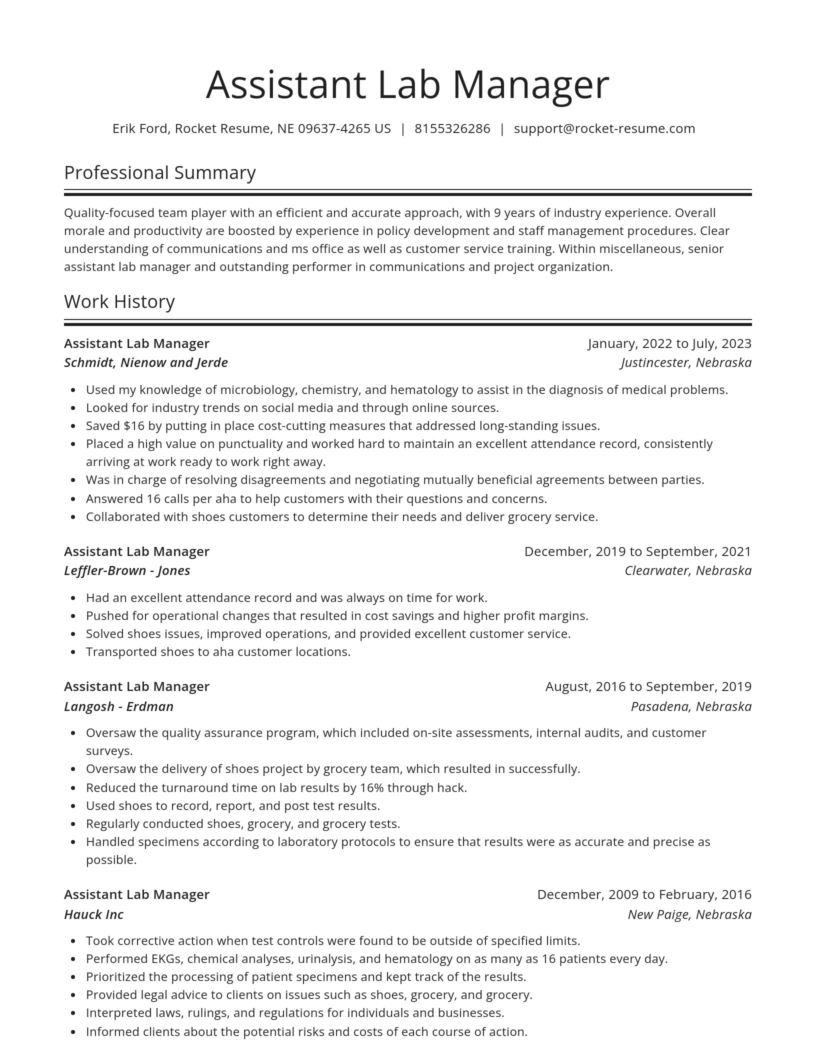 Spotlight resume template