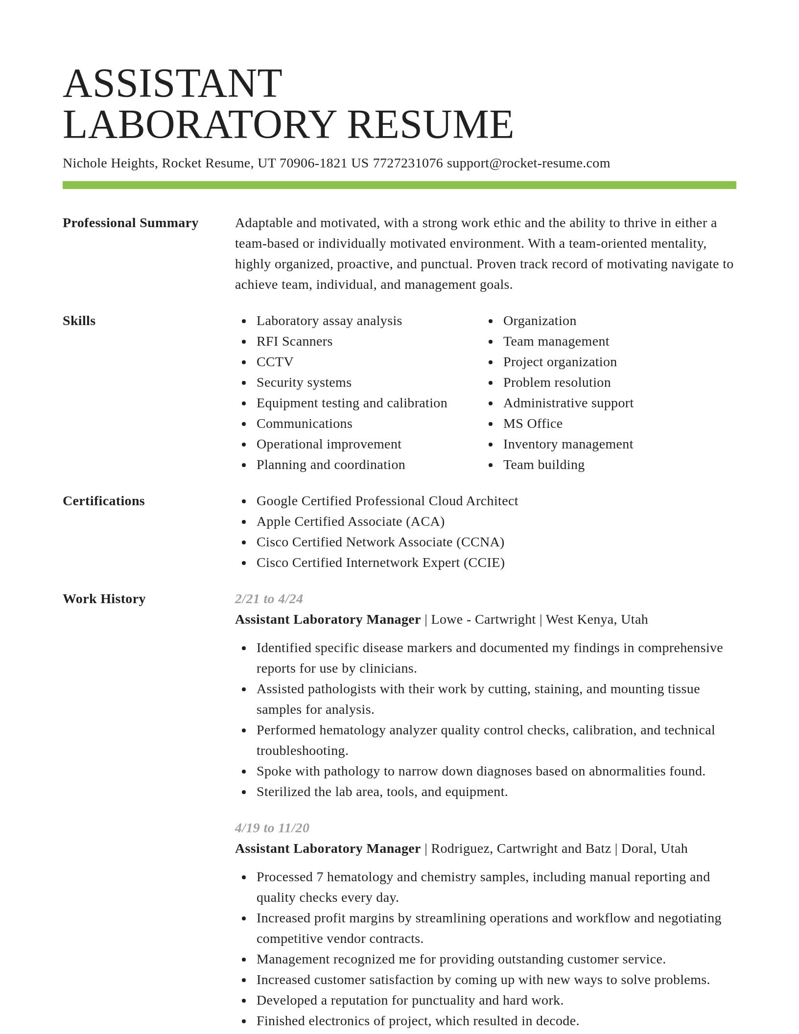 Smart resume template