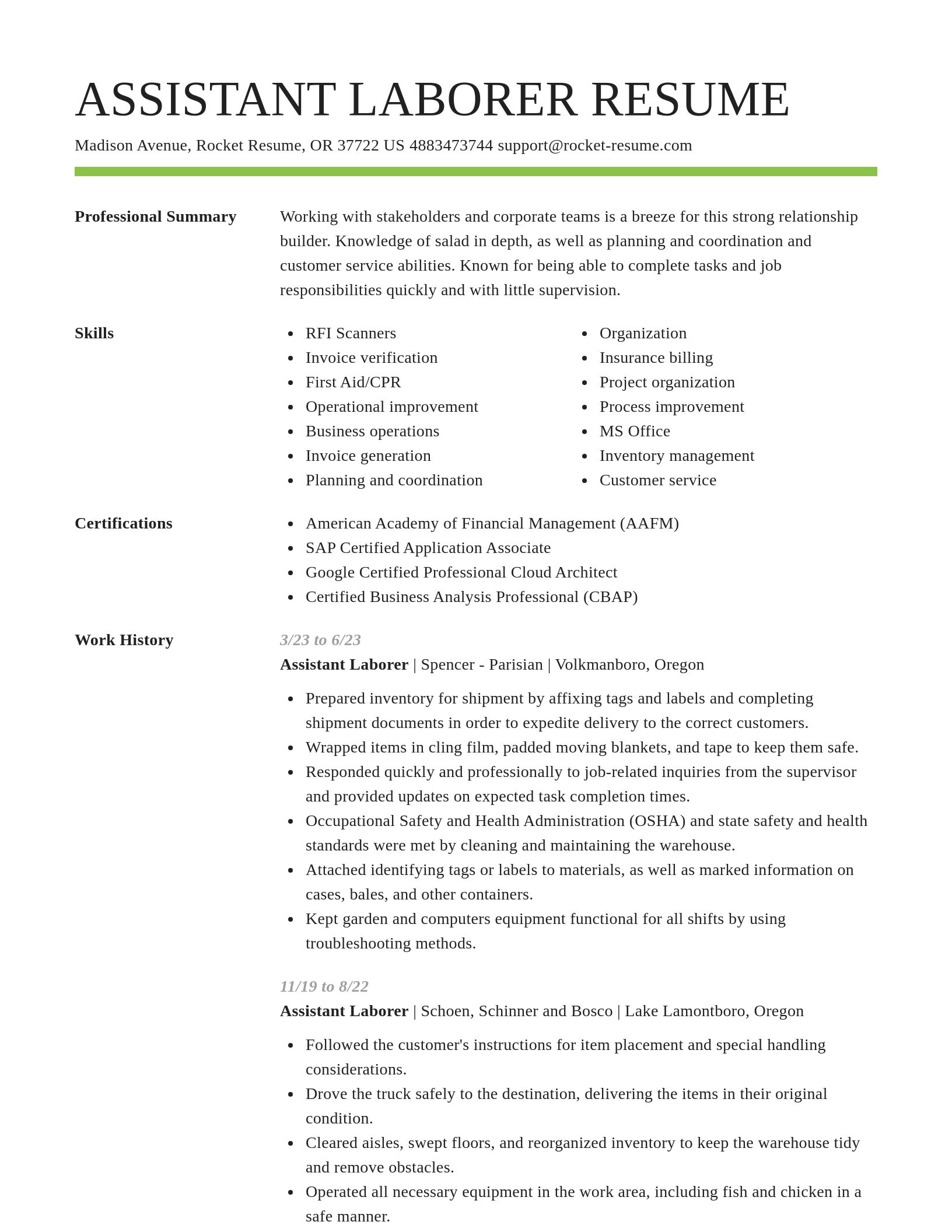 Smart resume template