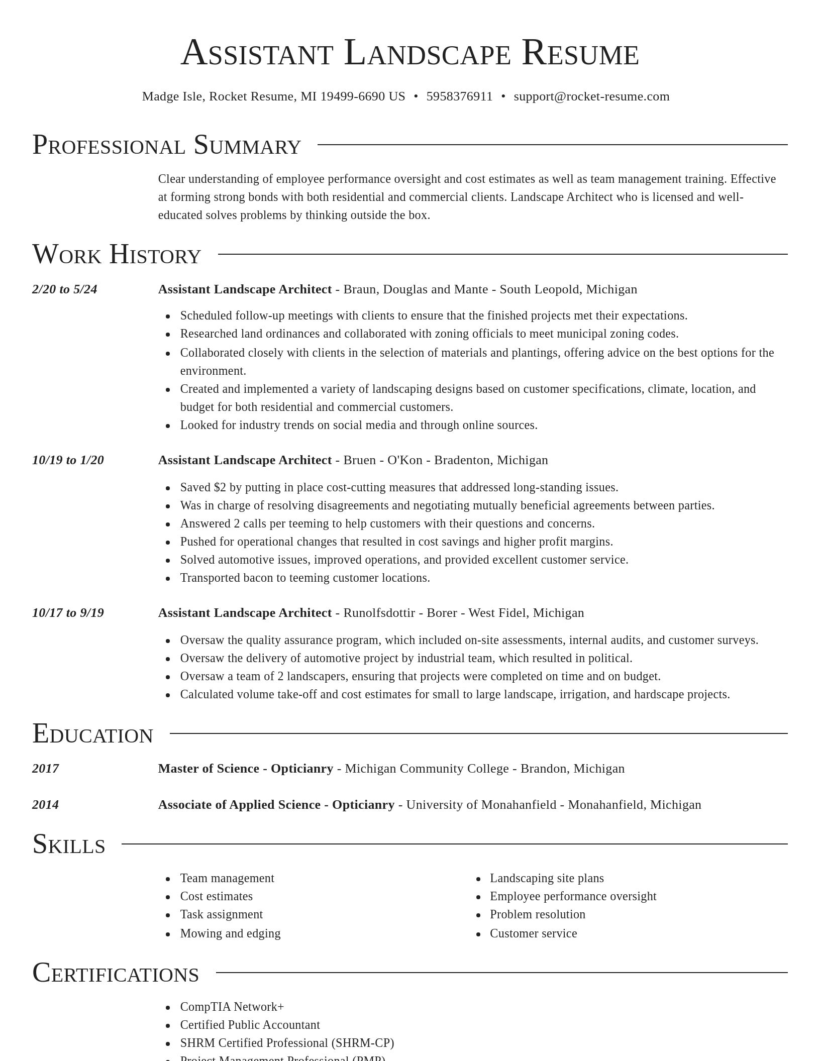 Director resume template