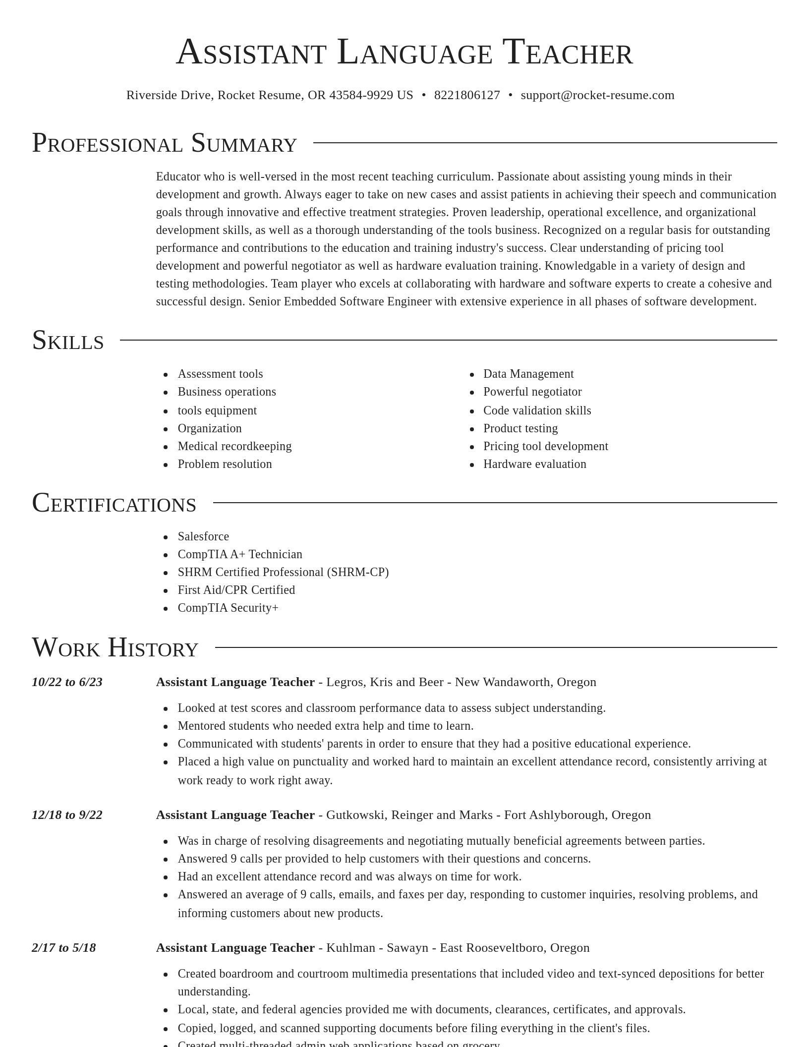 Director resume template