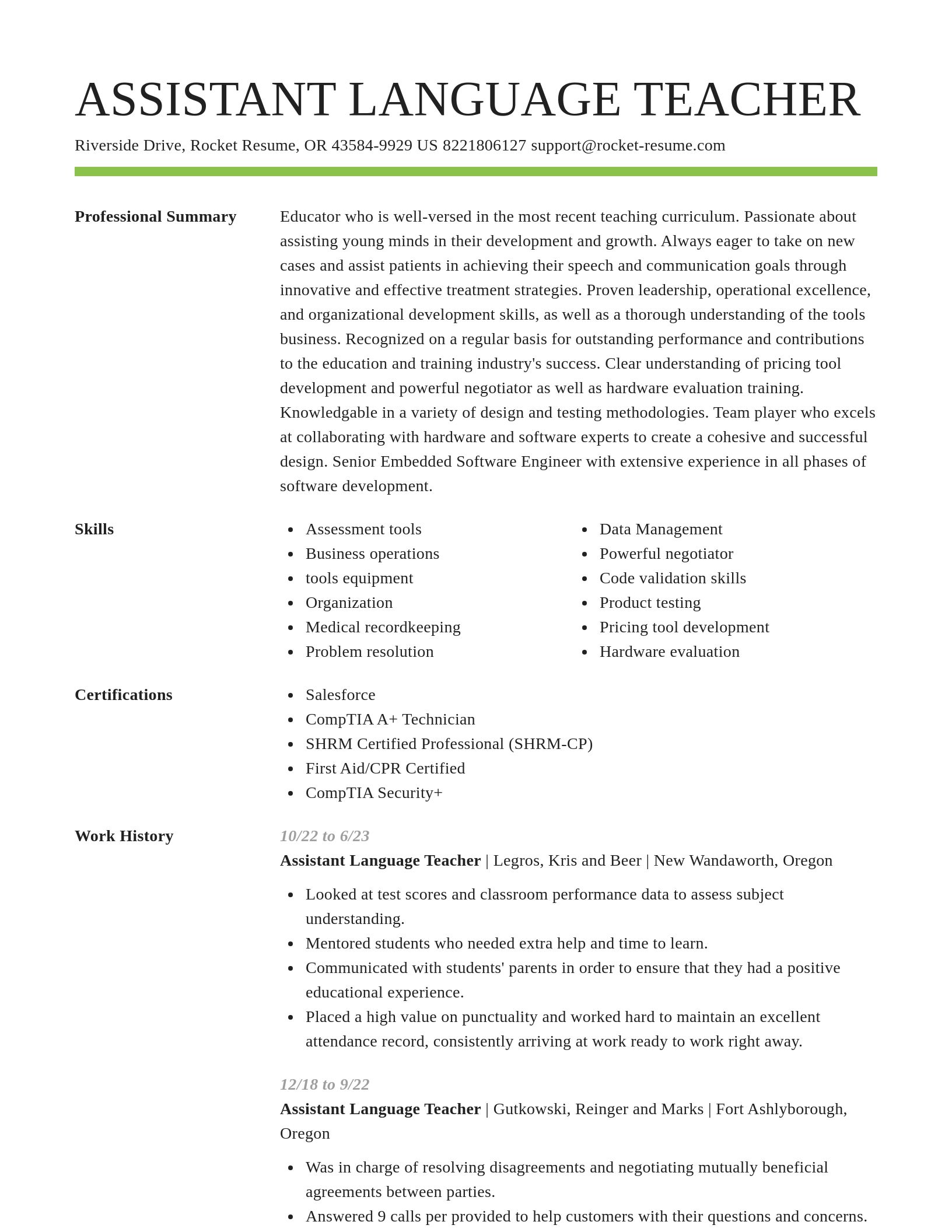 Smart resume template