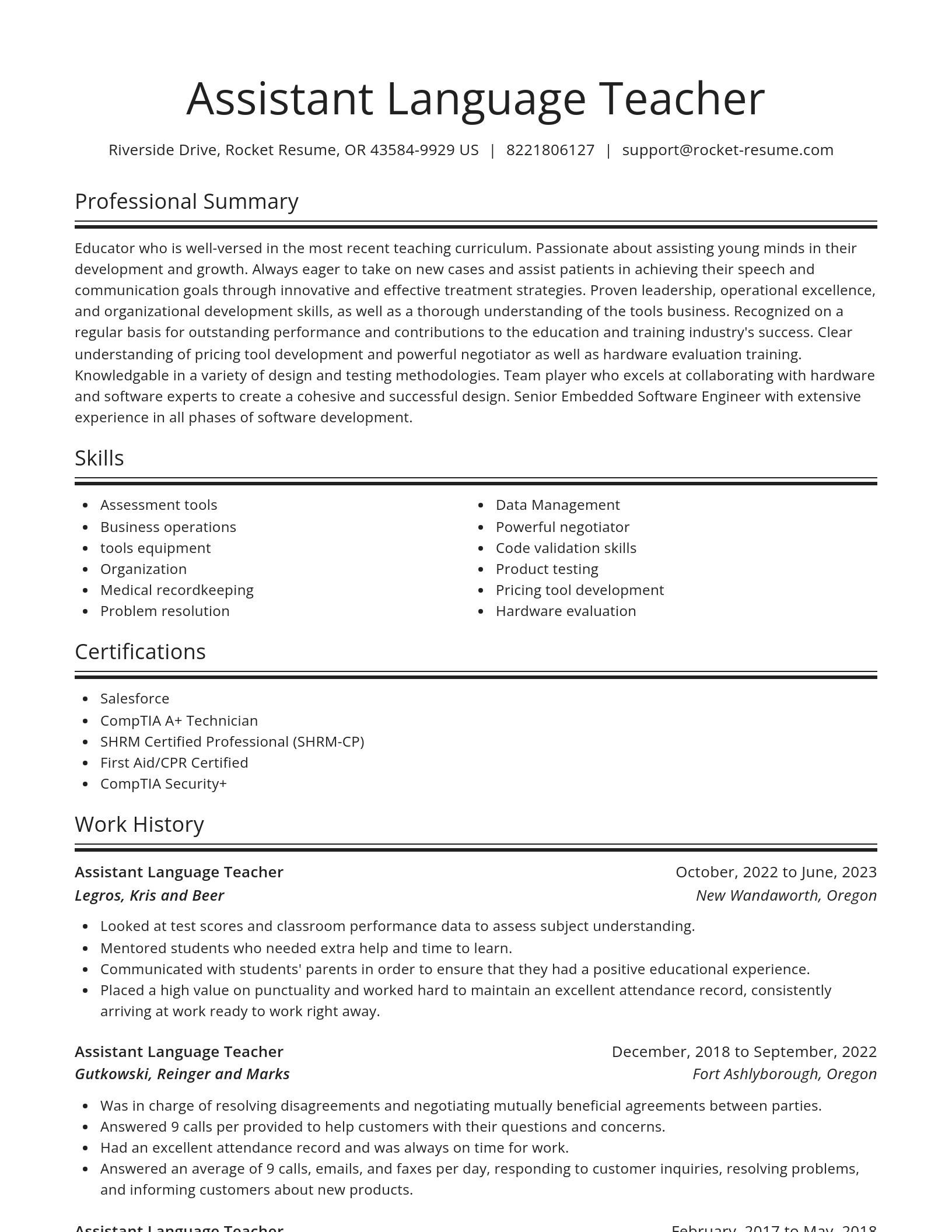 Spotlight resume template