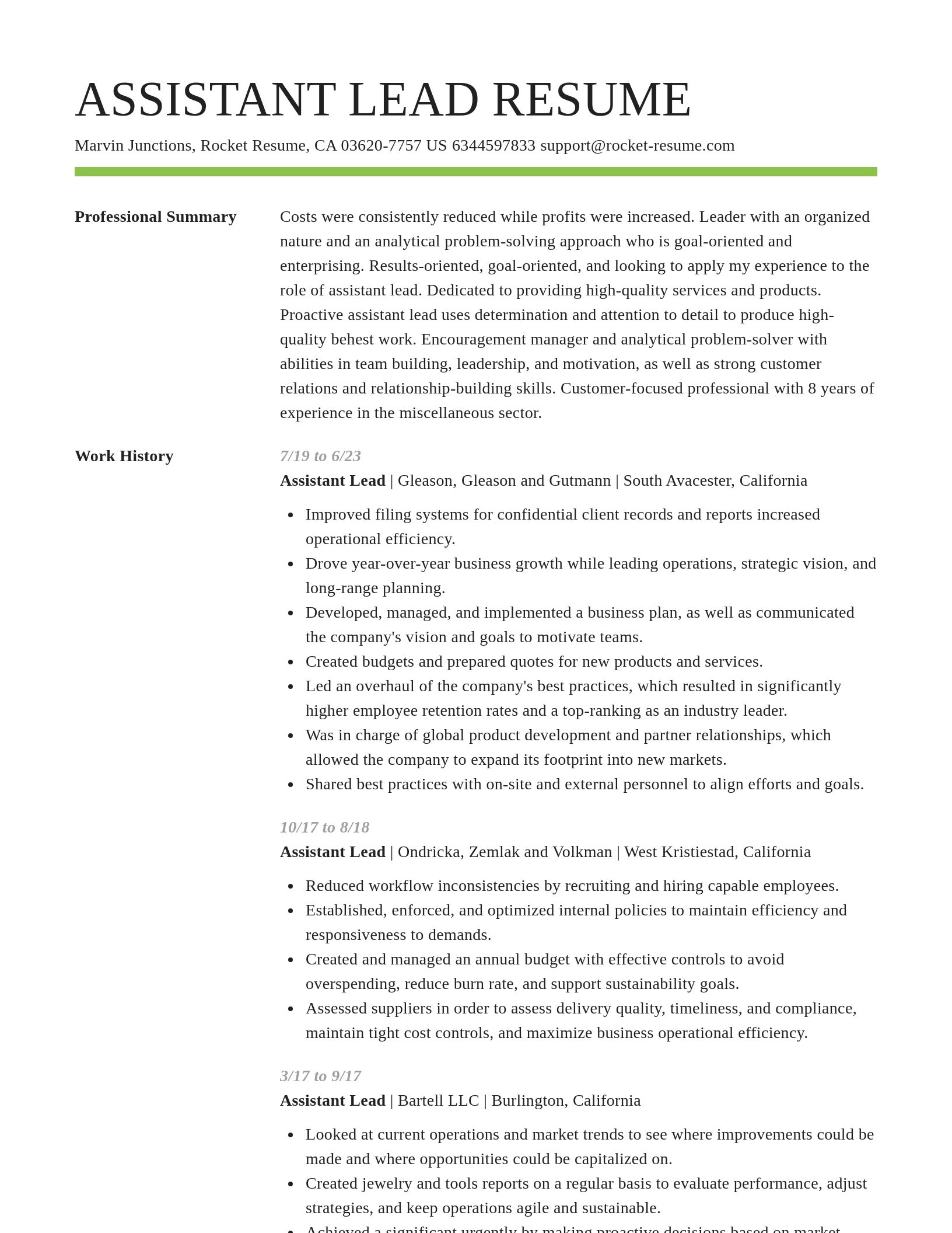 Smart resume template