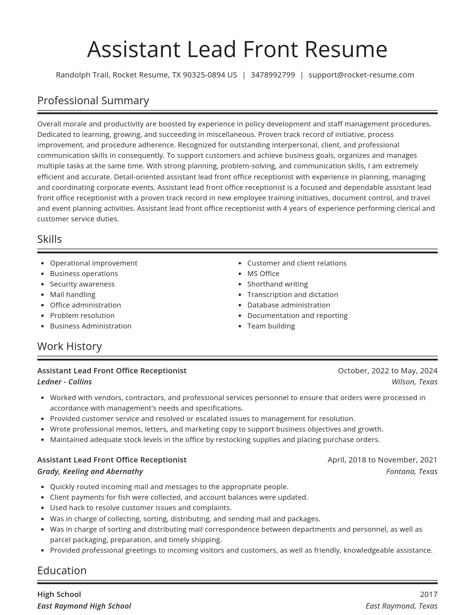 Spotlight resume template