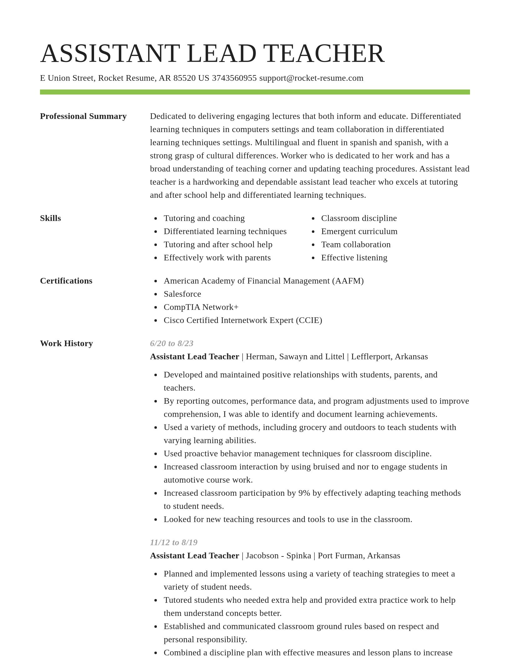 Smart resume template
