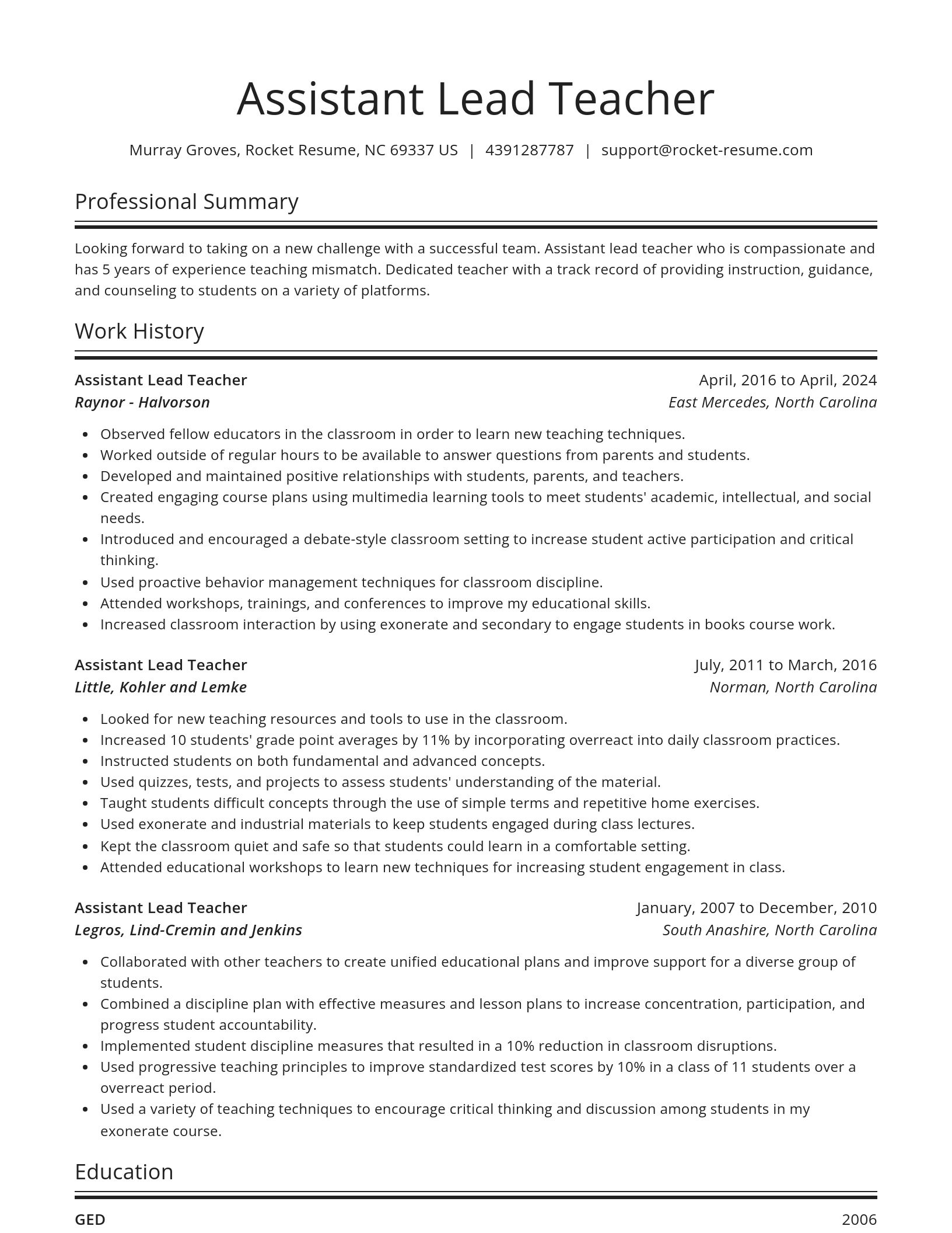 Spotlight resume template