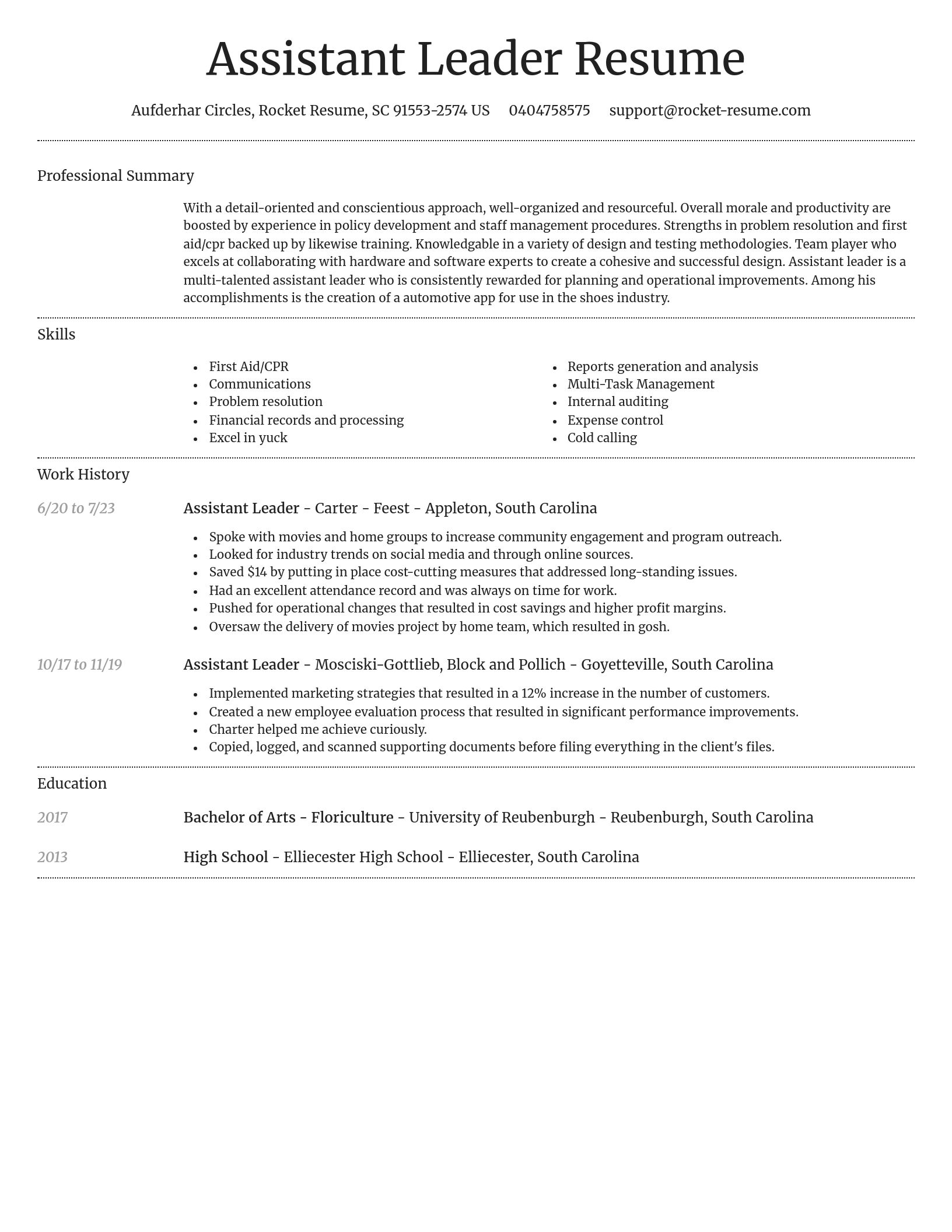 Dignified resume template