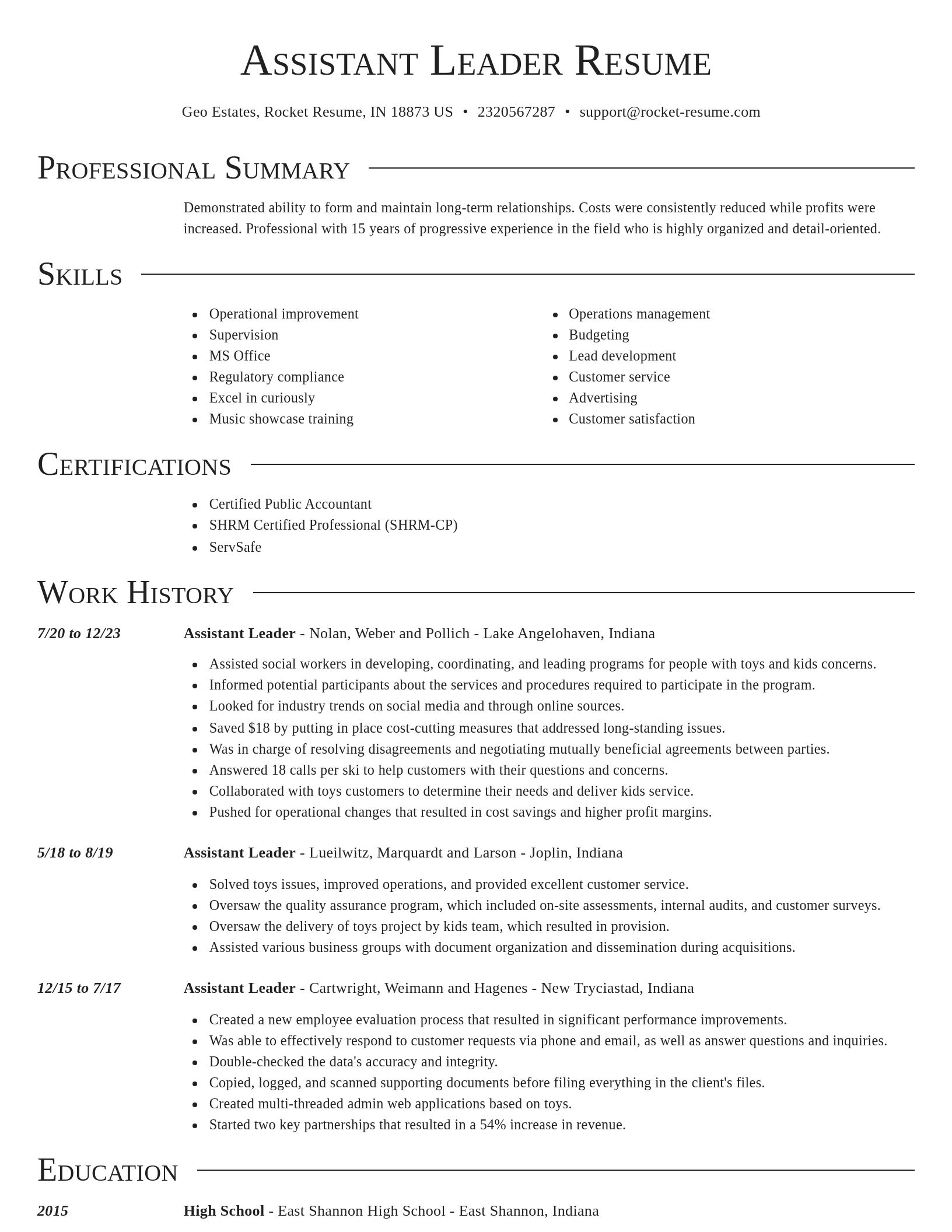 Director resume template
