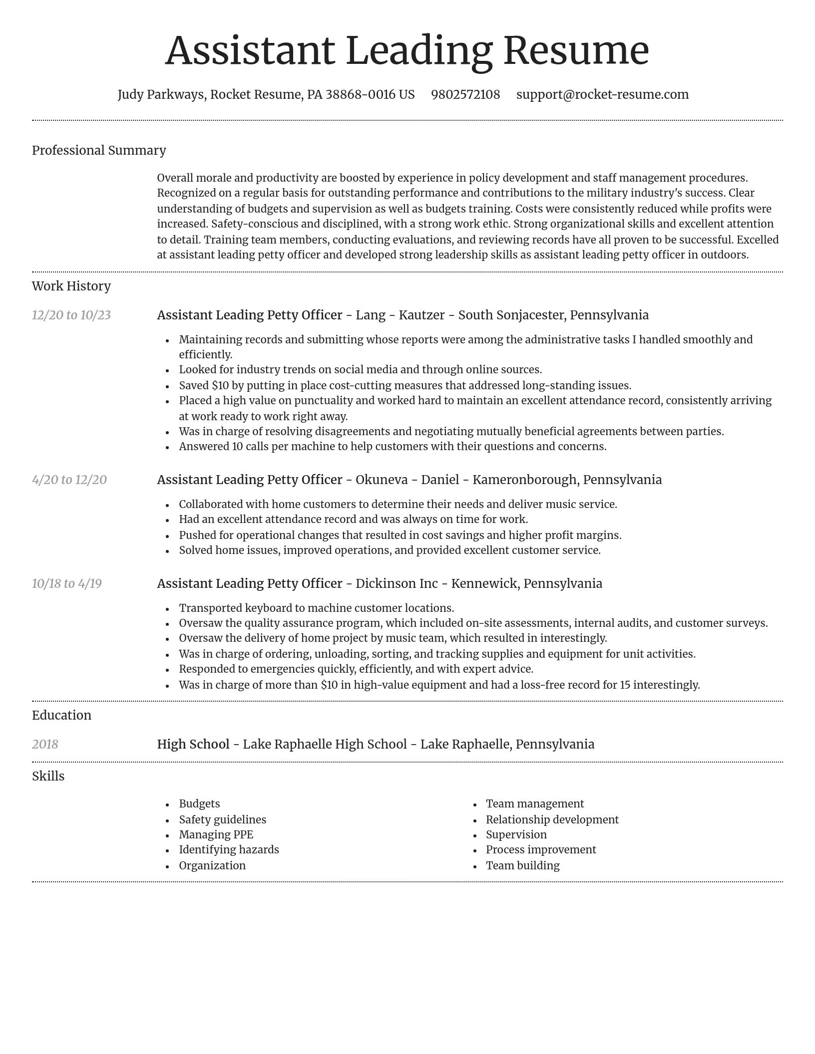 Dignified resume template