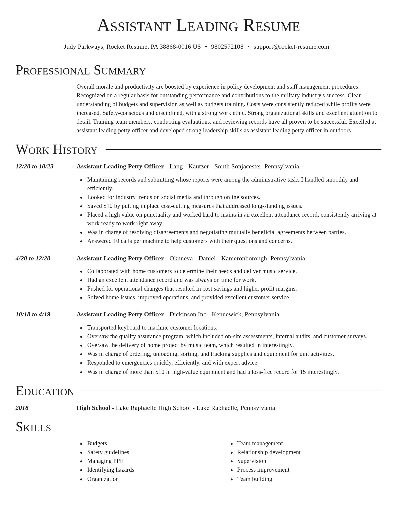 Director resume template