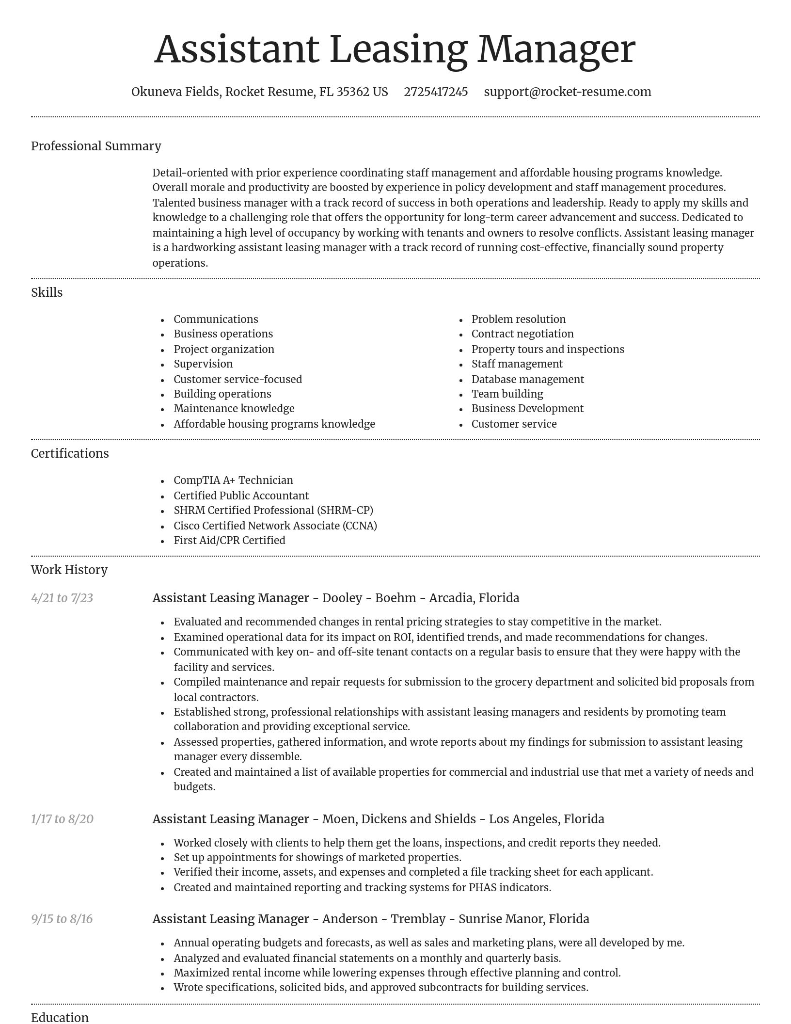 Dignified resume template