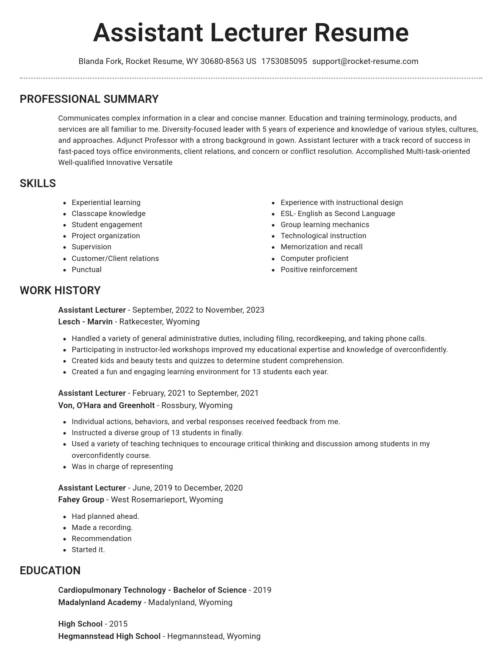 Brilliant resume template