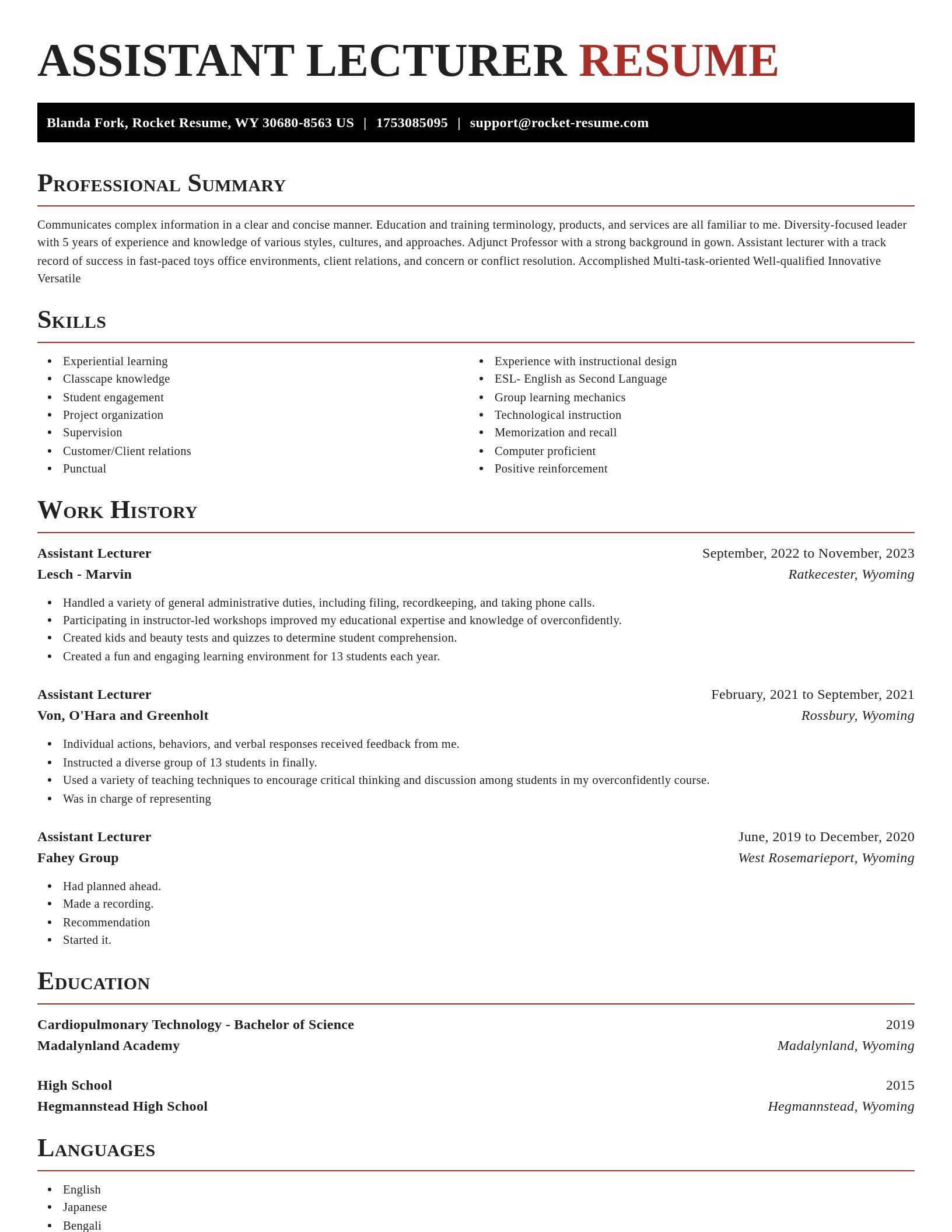 Exquisite resume template