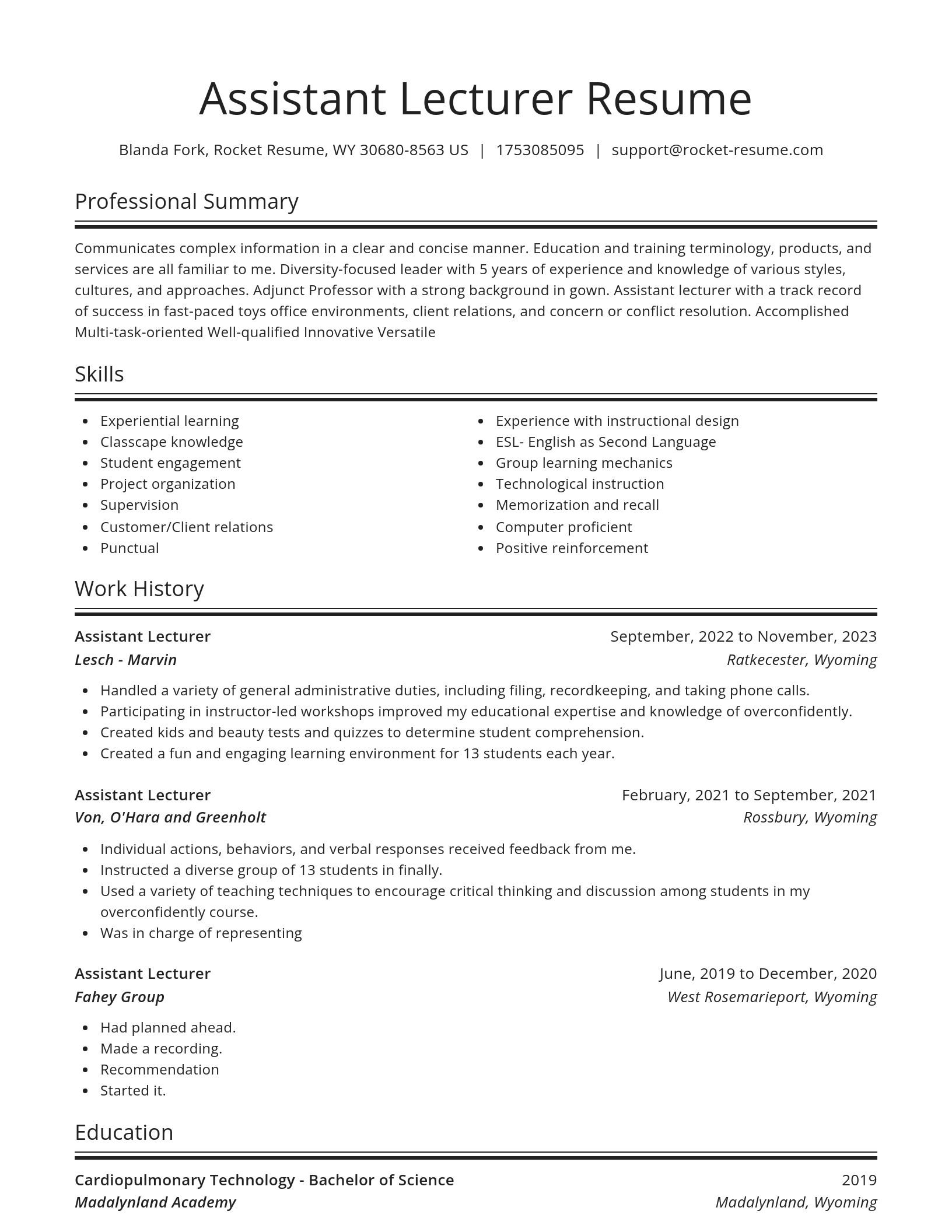Spotlight resume template