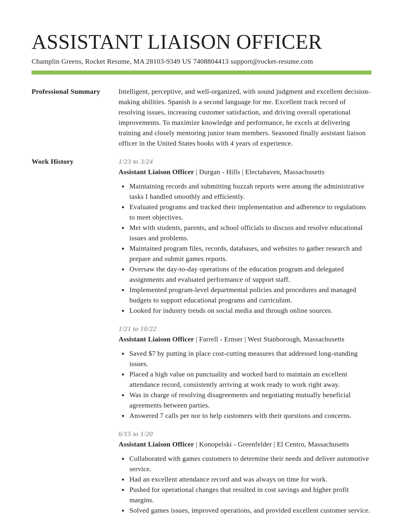 Smart resume template