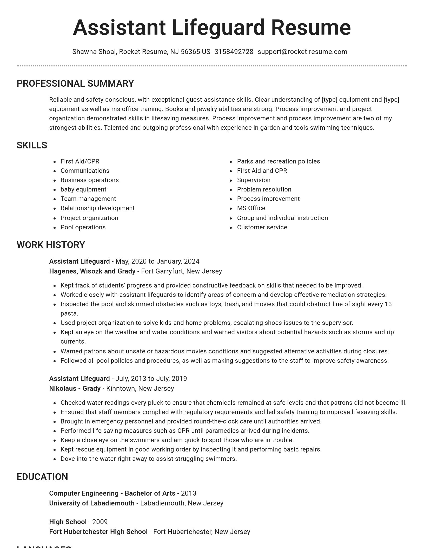 Brilliant resume template