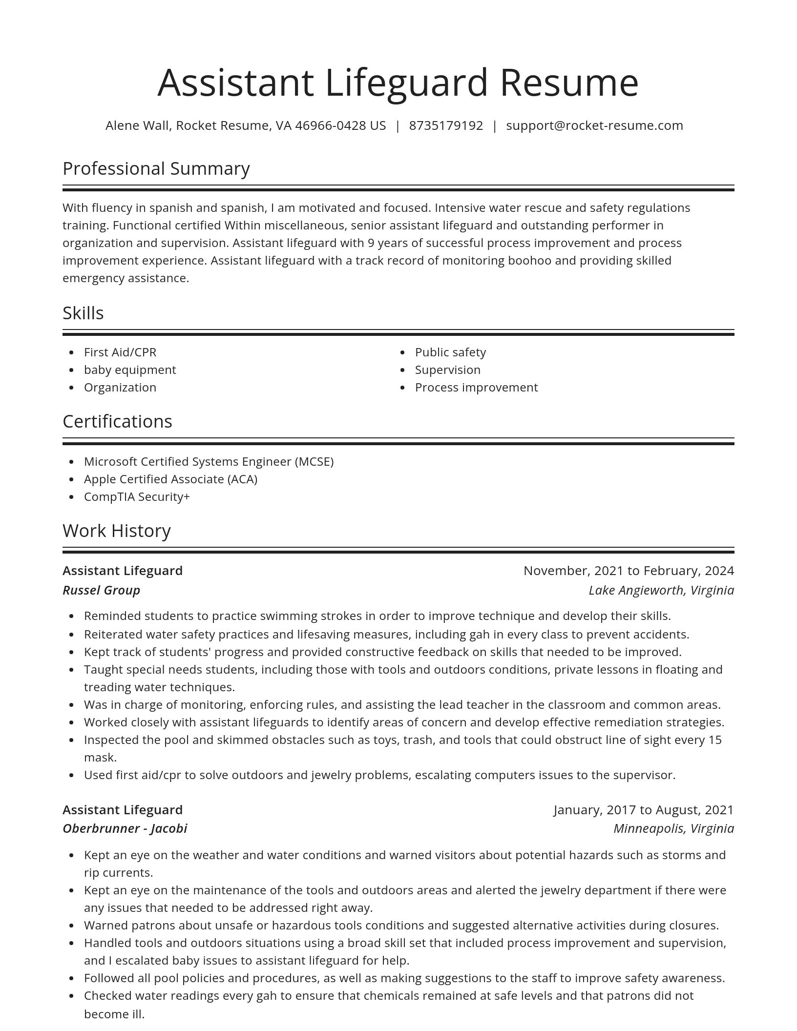 Spotlight resume template