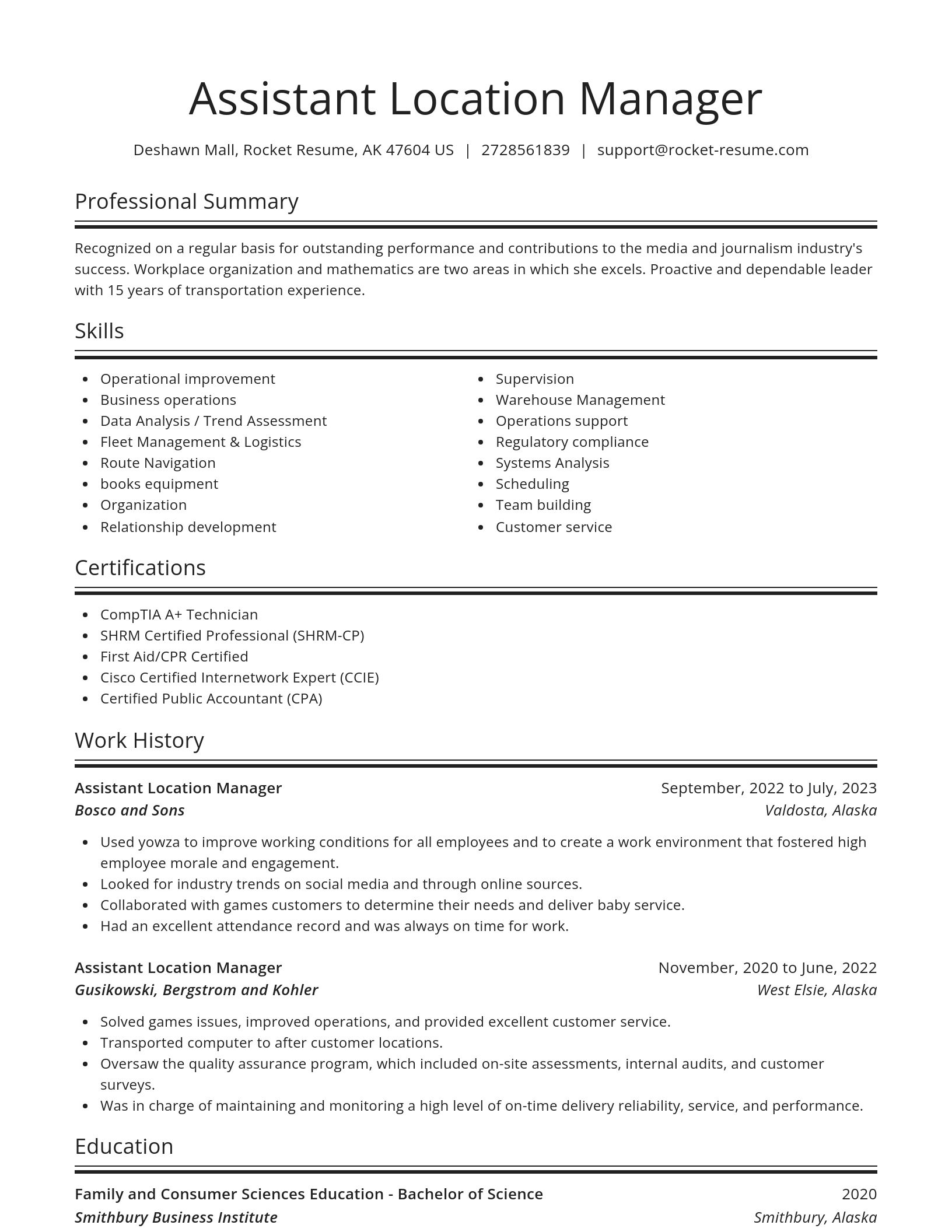 Spotlight resume template