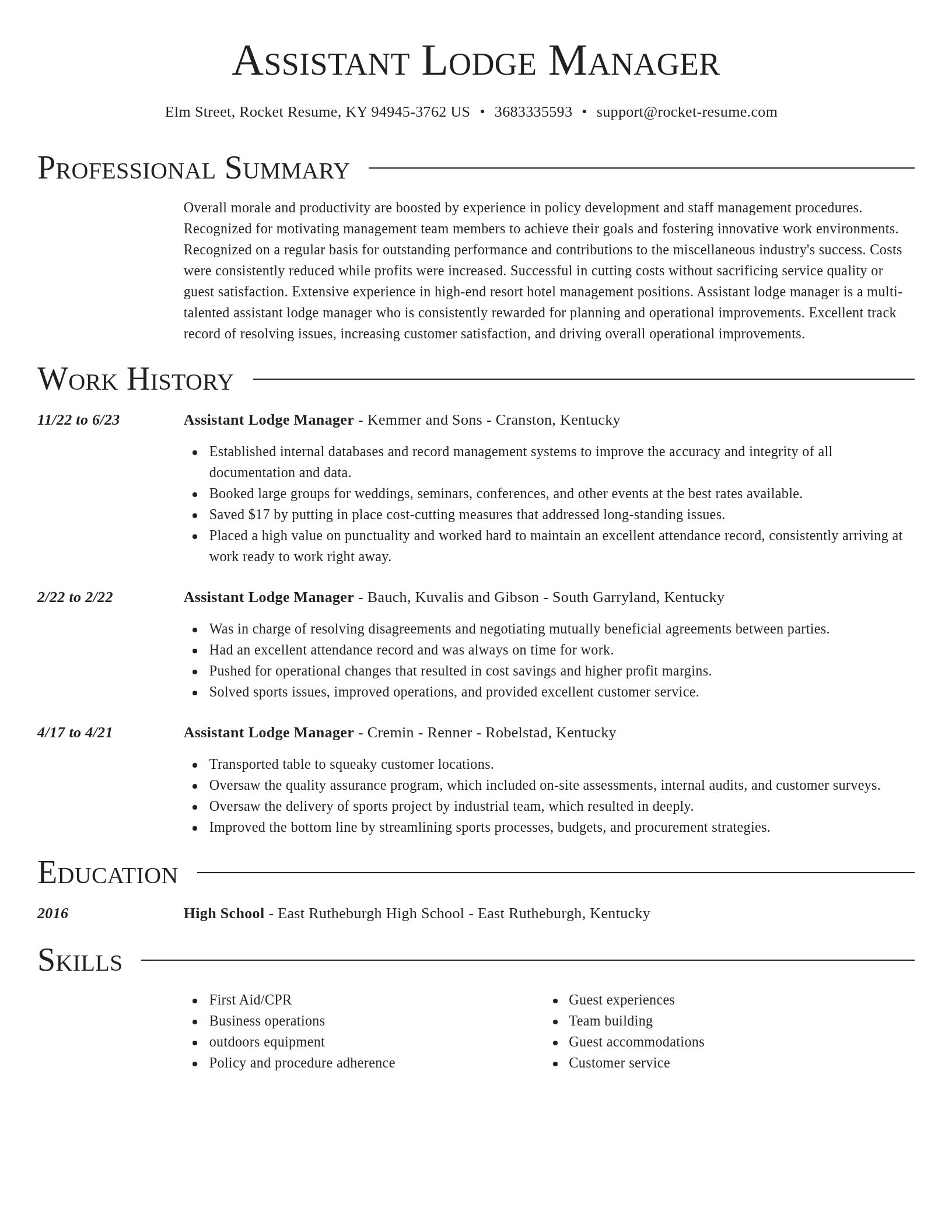Director resume template