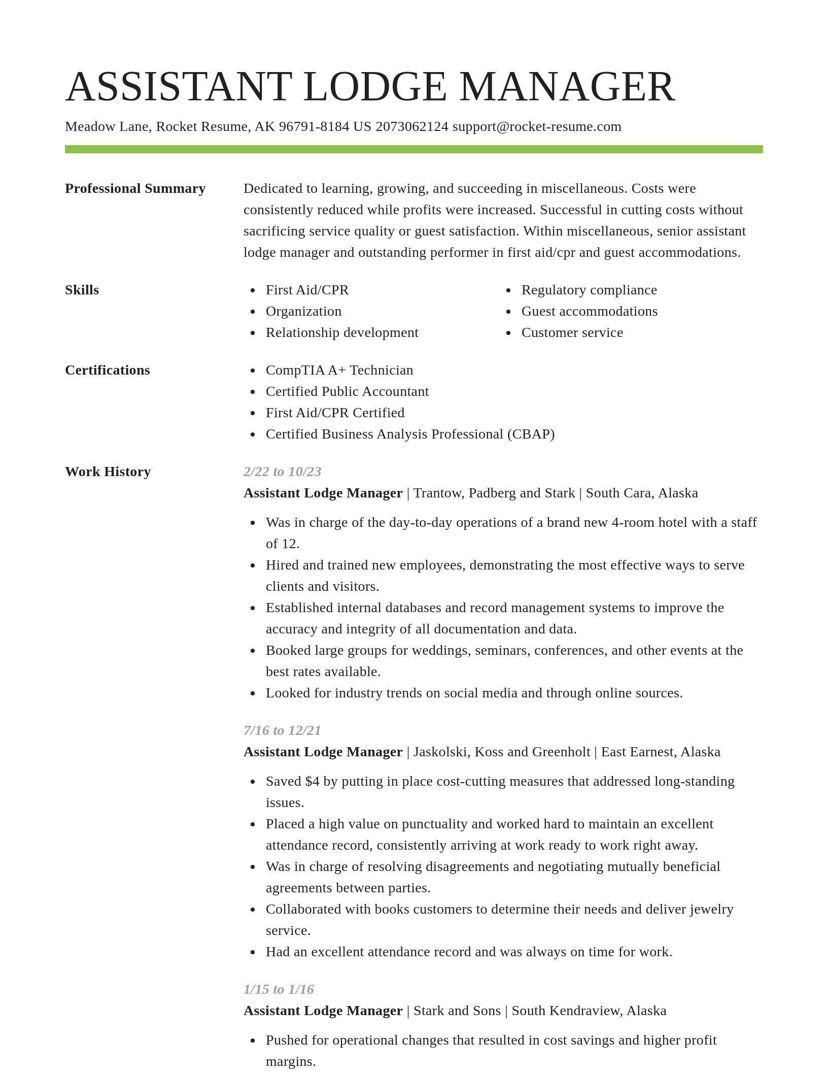 Smart resume template