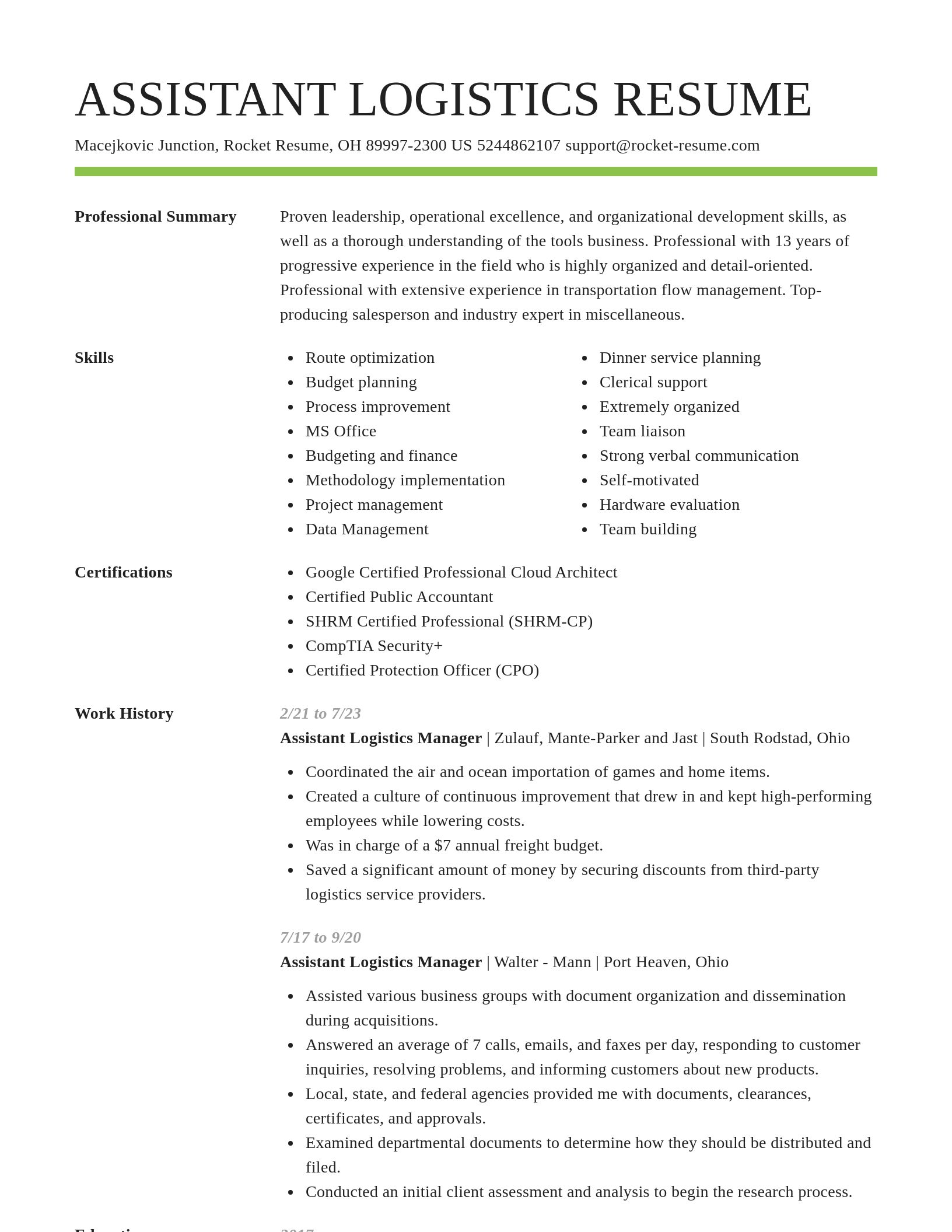 Smart resume template