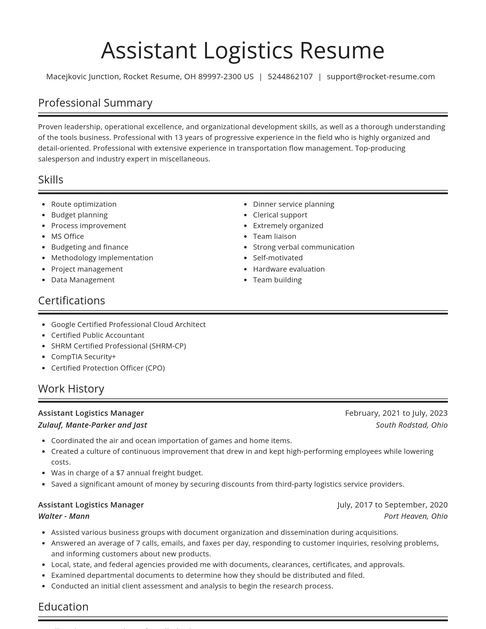 Spotlight resume template