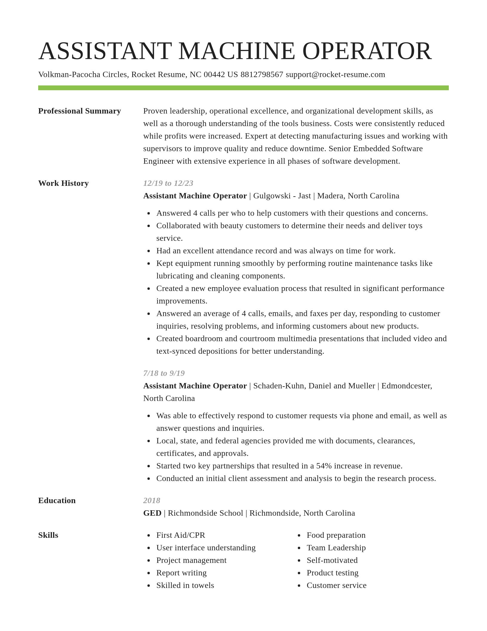 Smart resume template