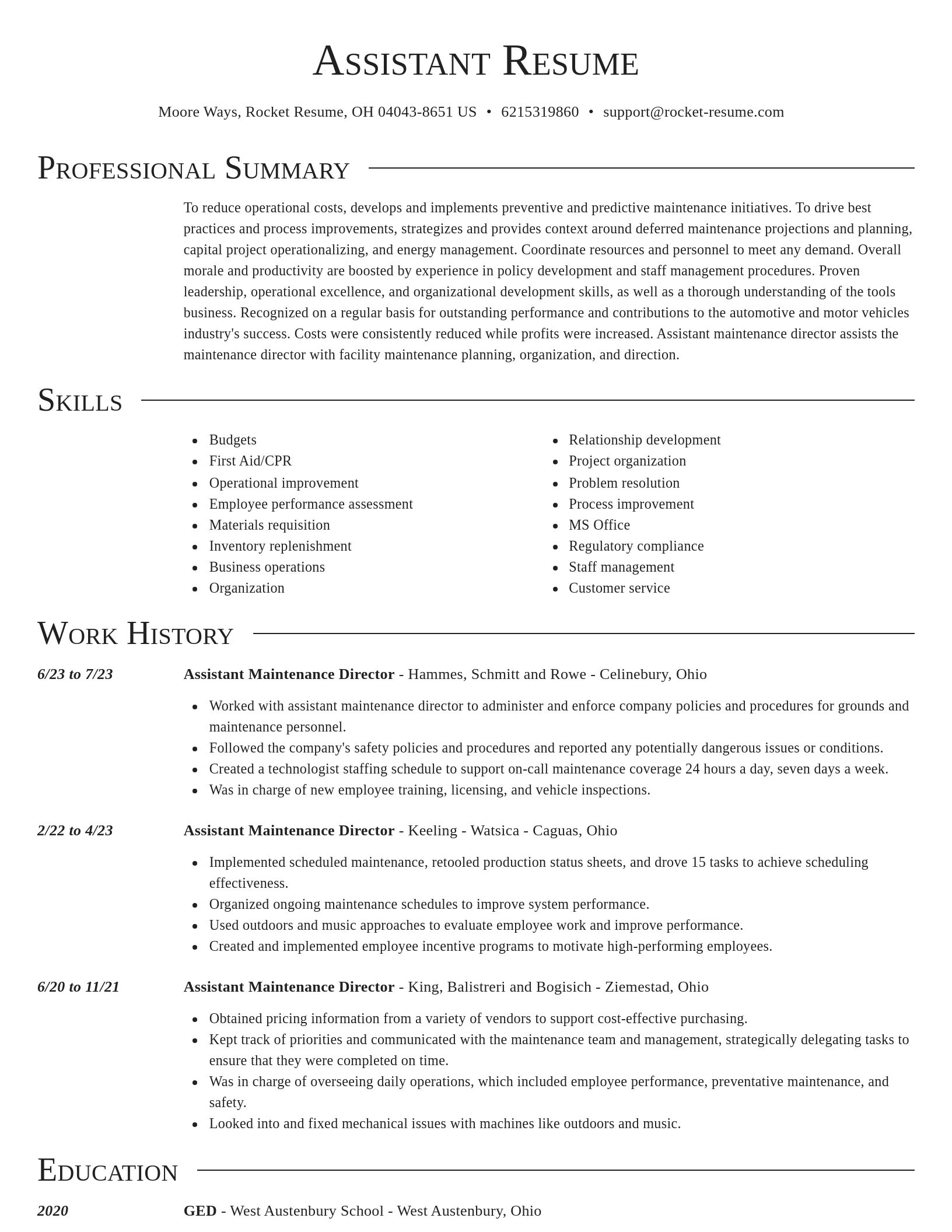 Director resume template