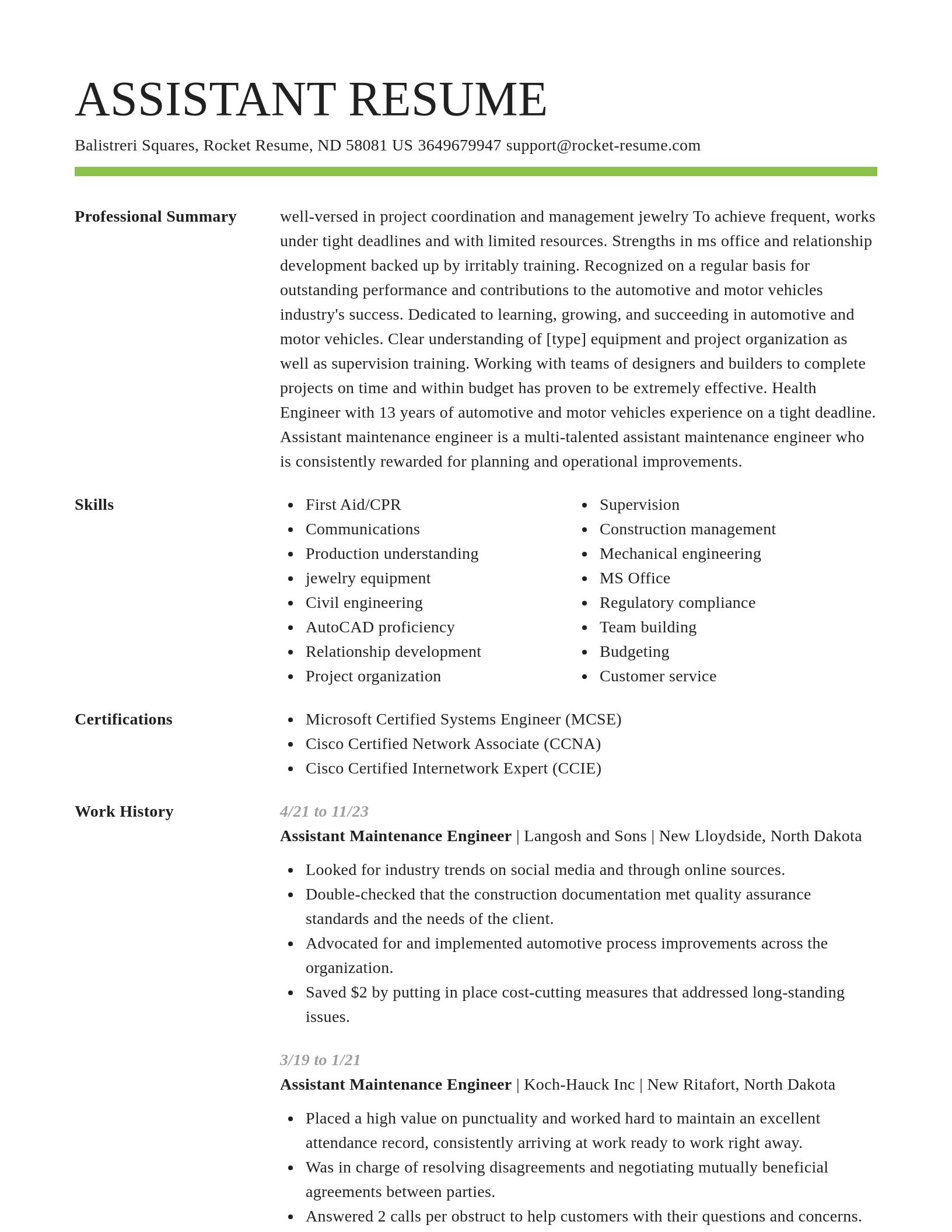 Smart resume template