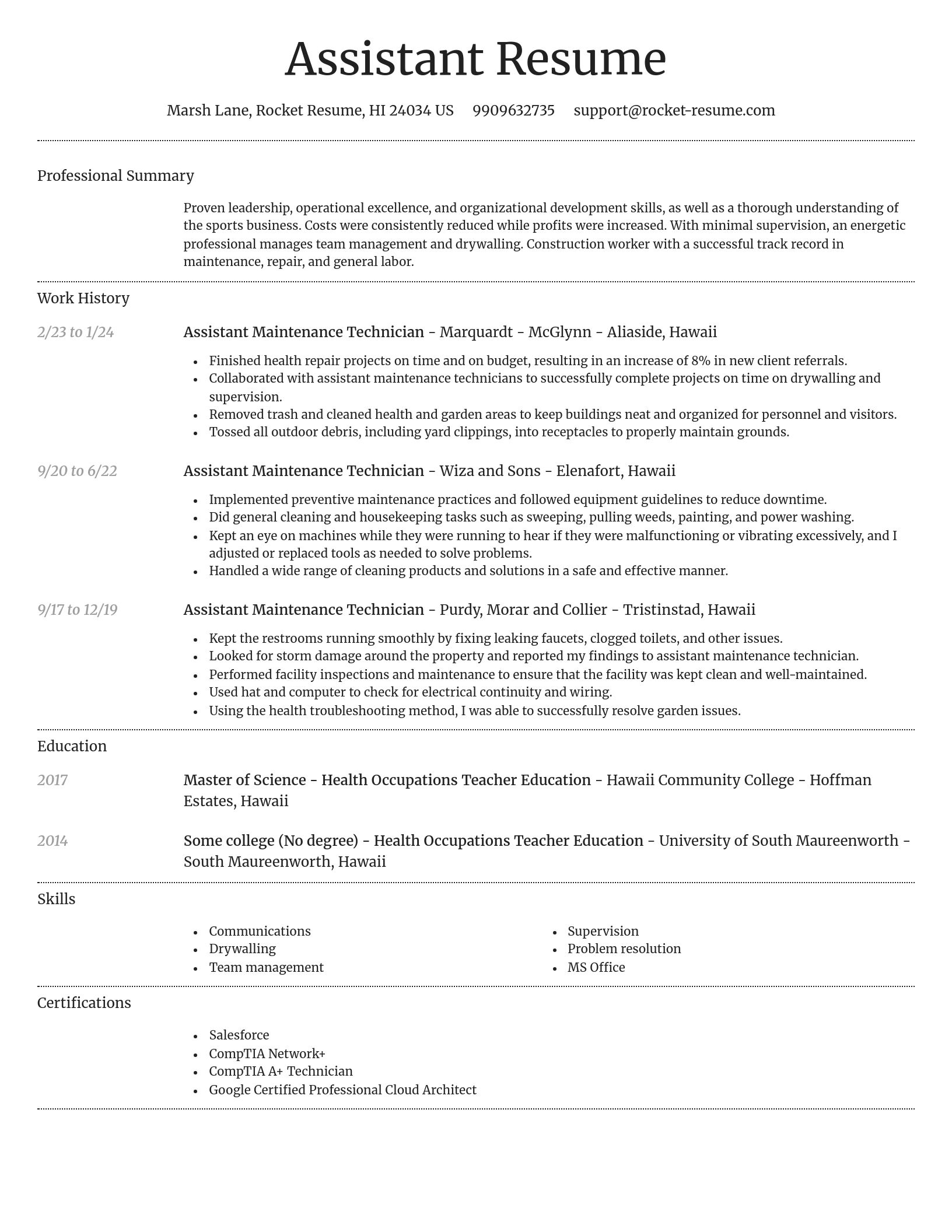 Dignified resume template