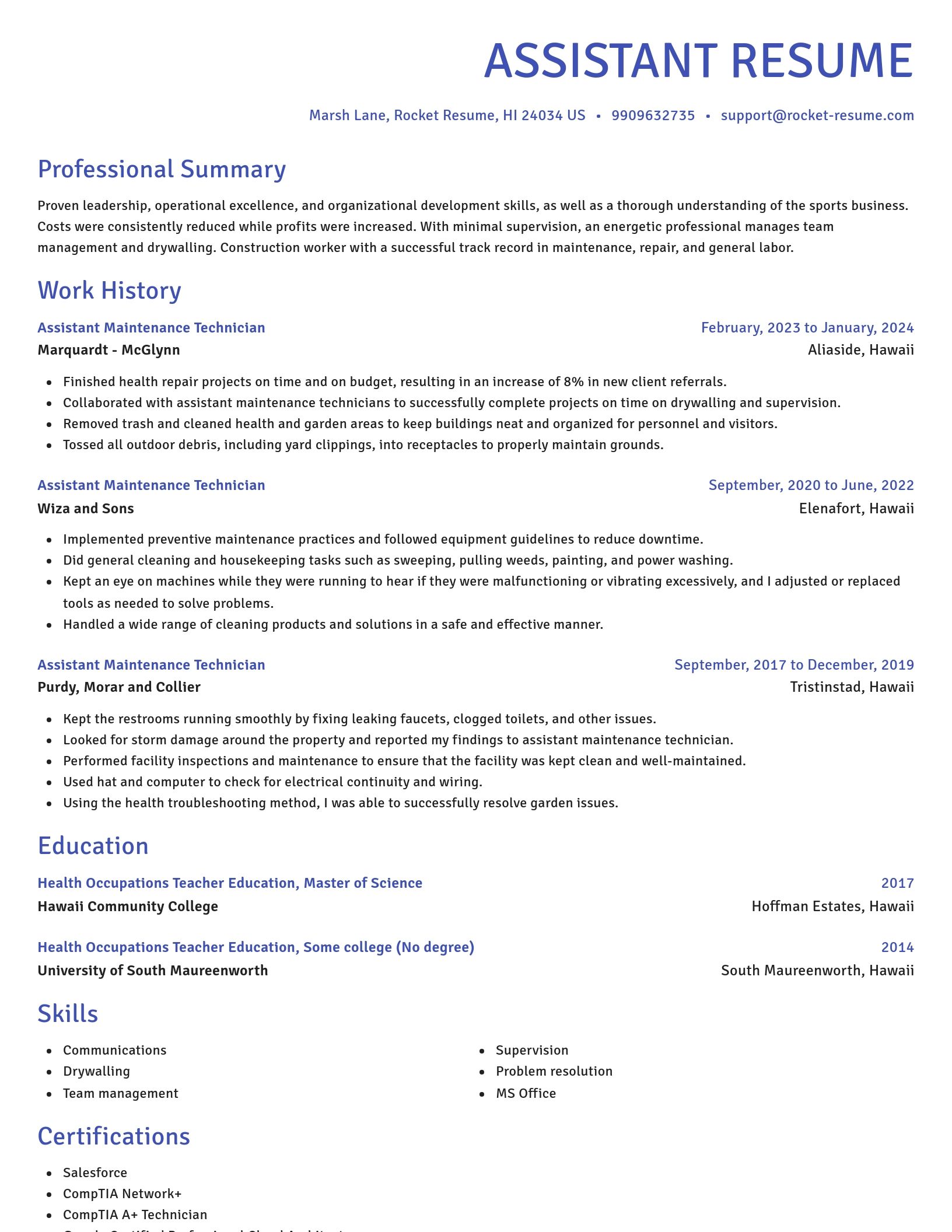 Novel resume template