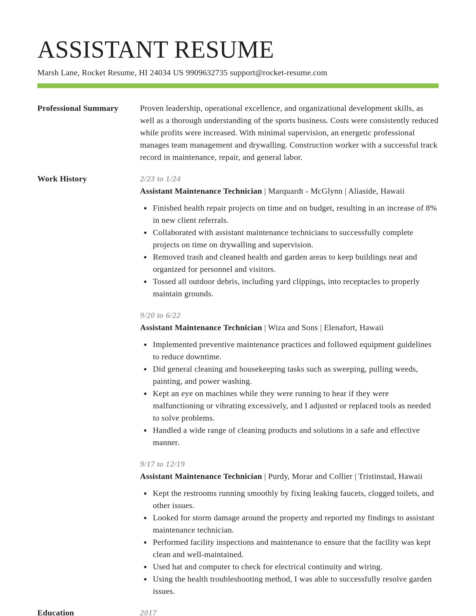 Smart resume template