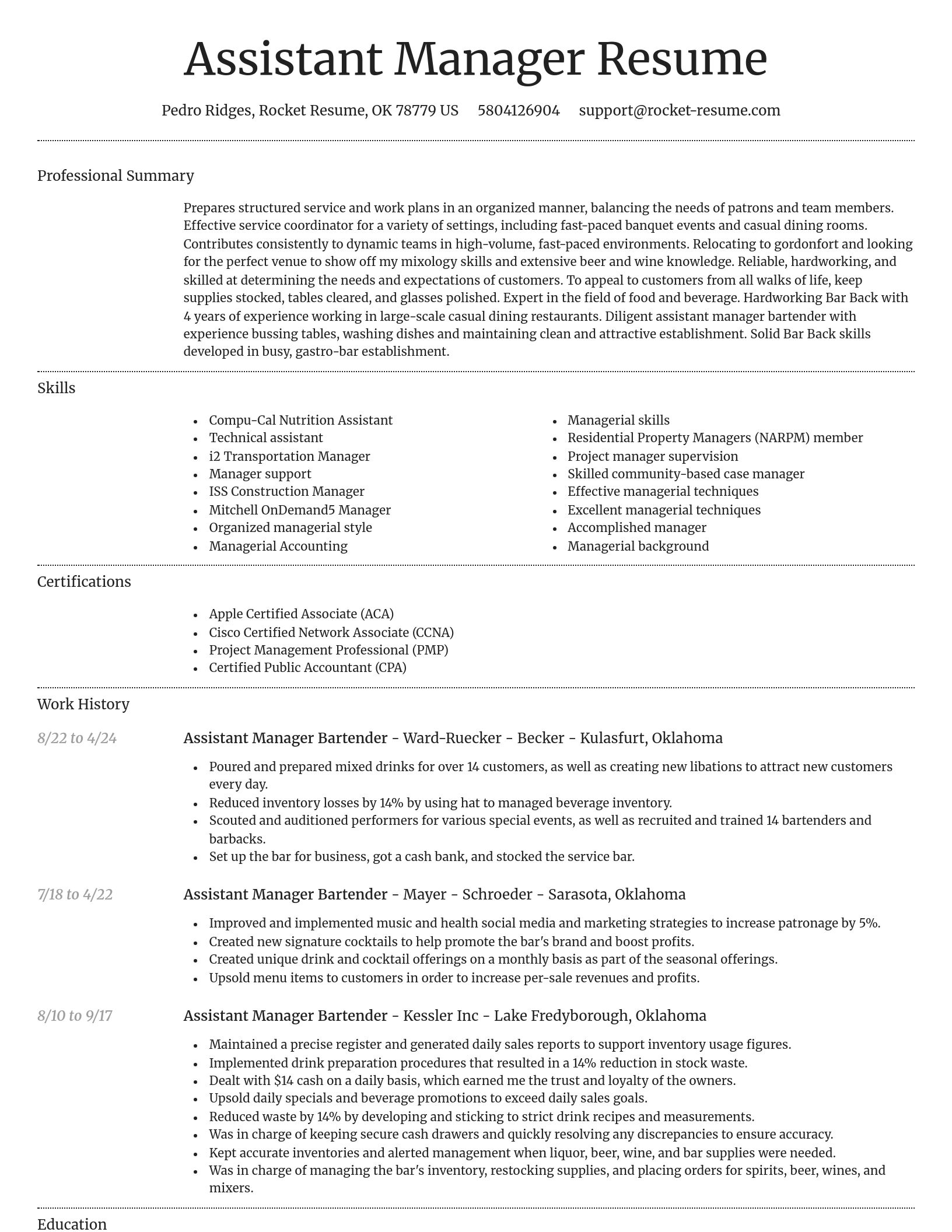 Dignified resume template