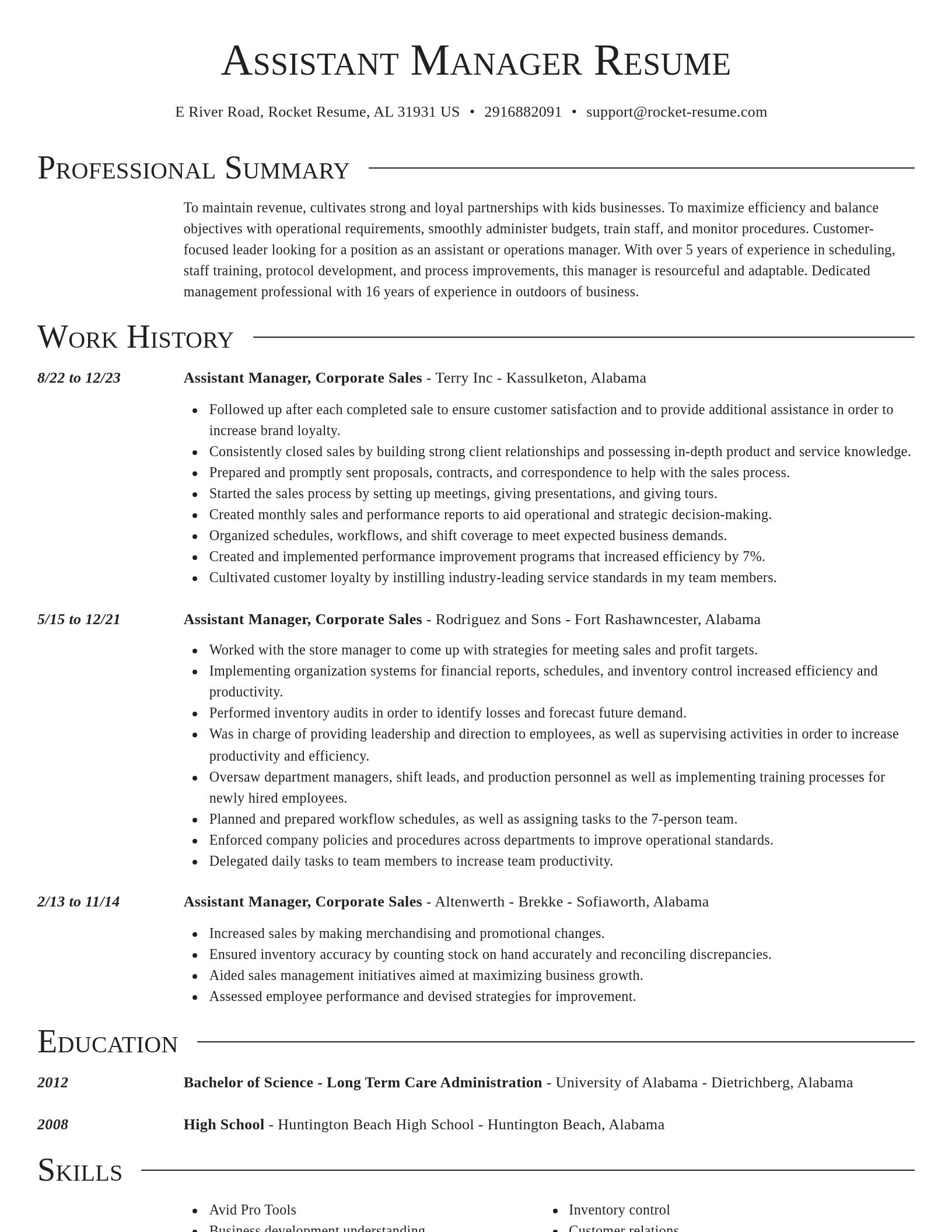 Director resume template