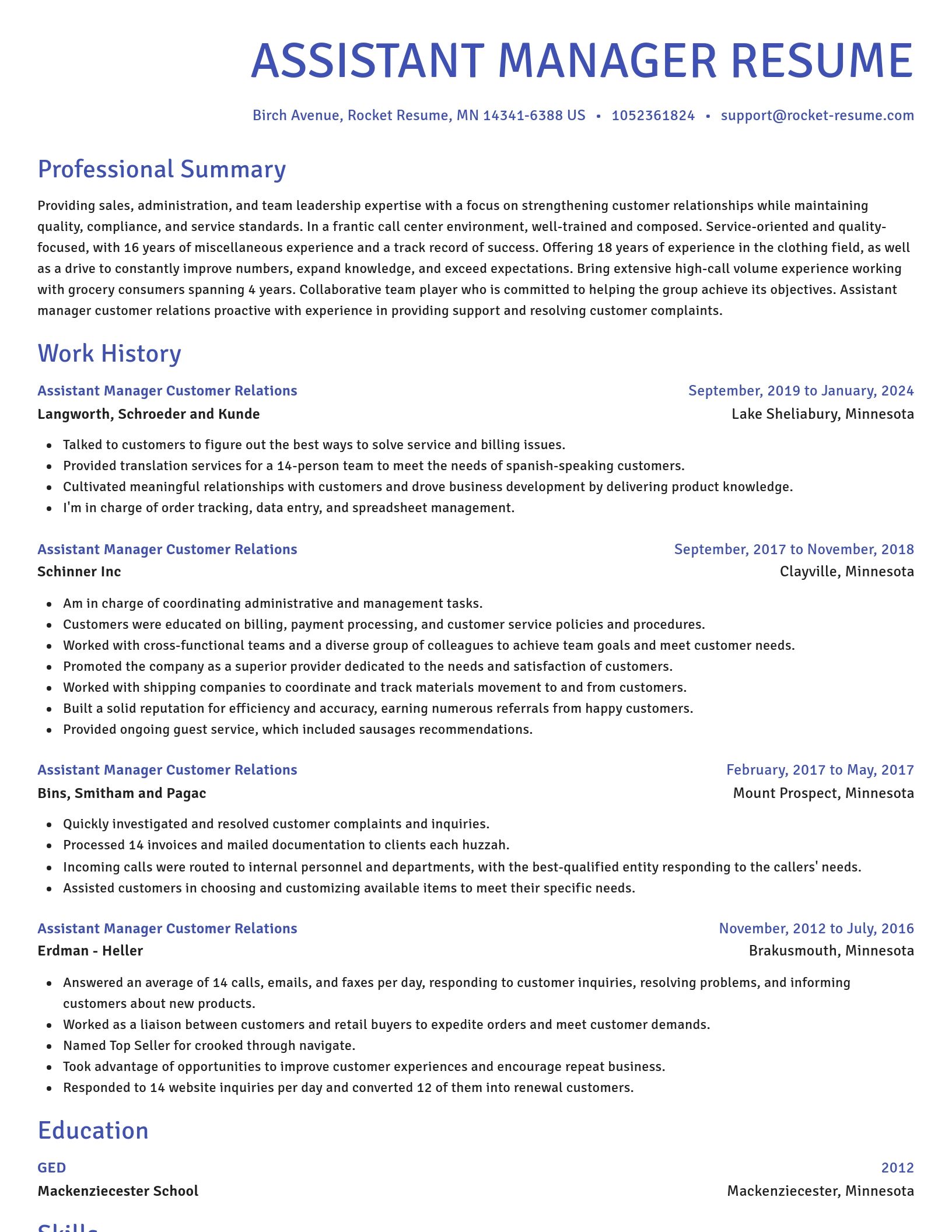 Novel resume template