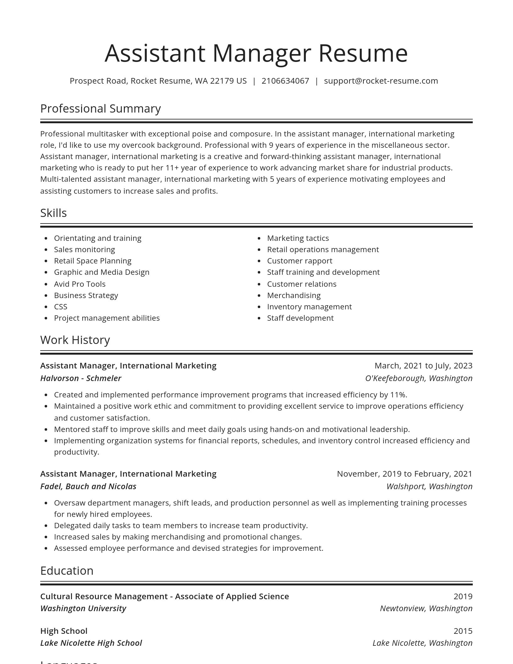 Spotlight resume template