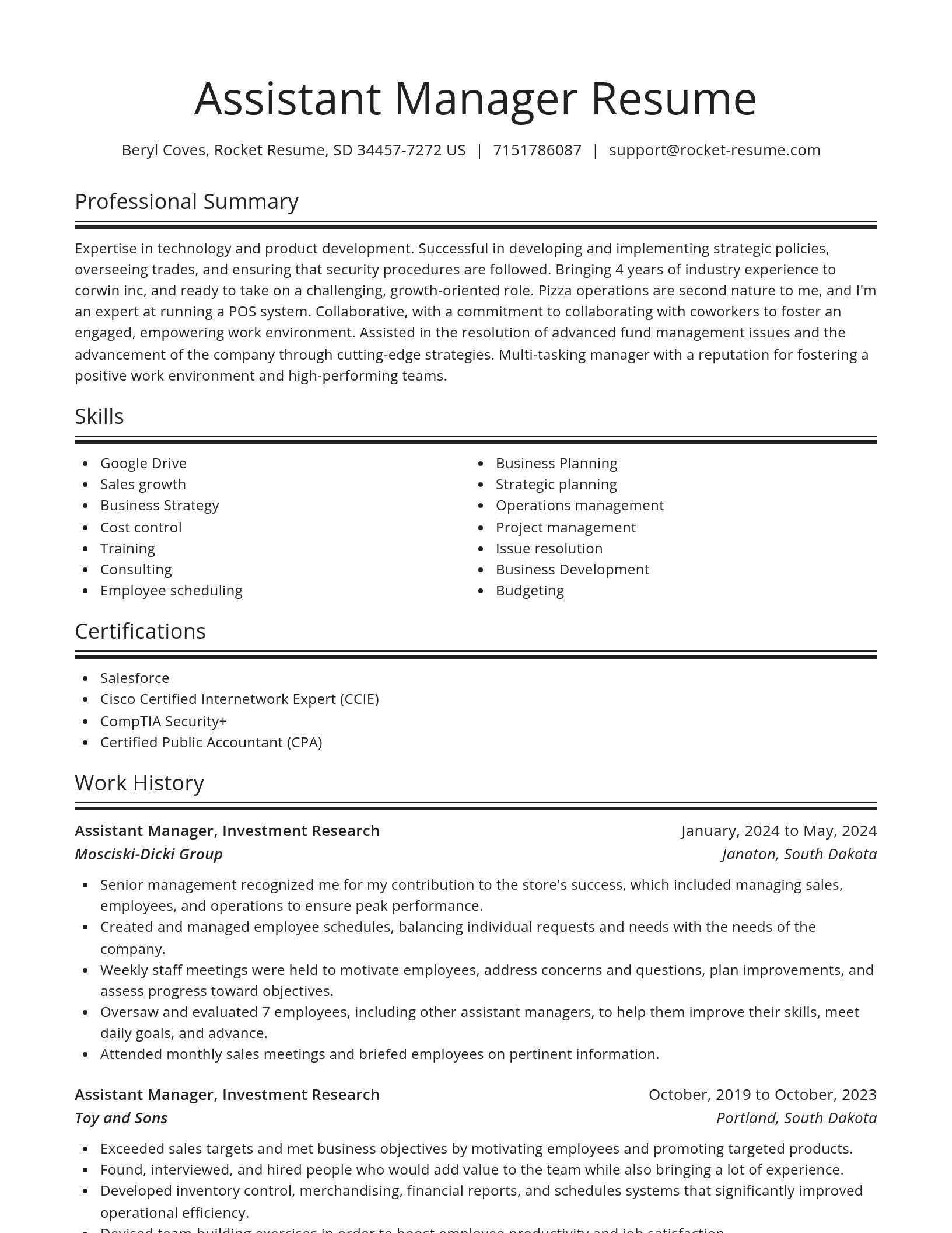 Spotlight resume template