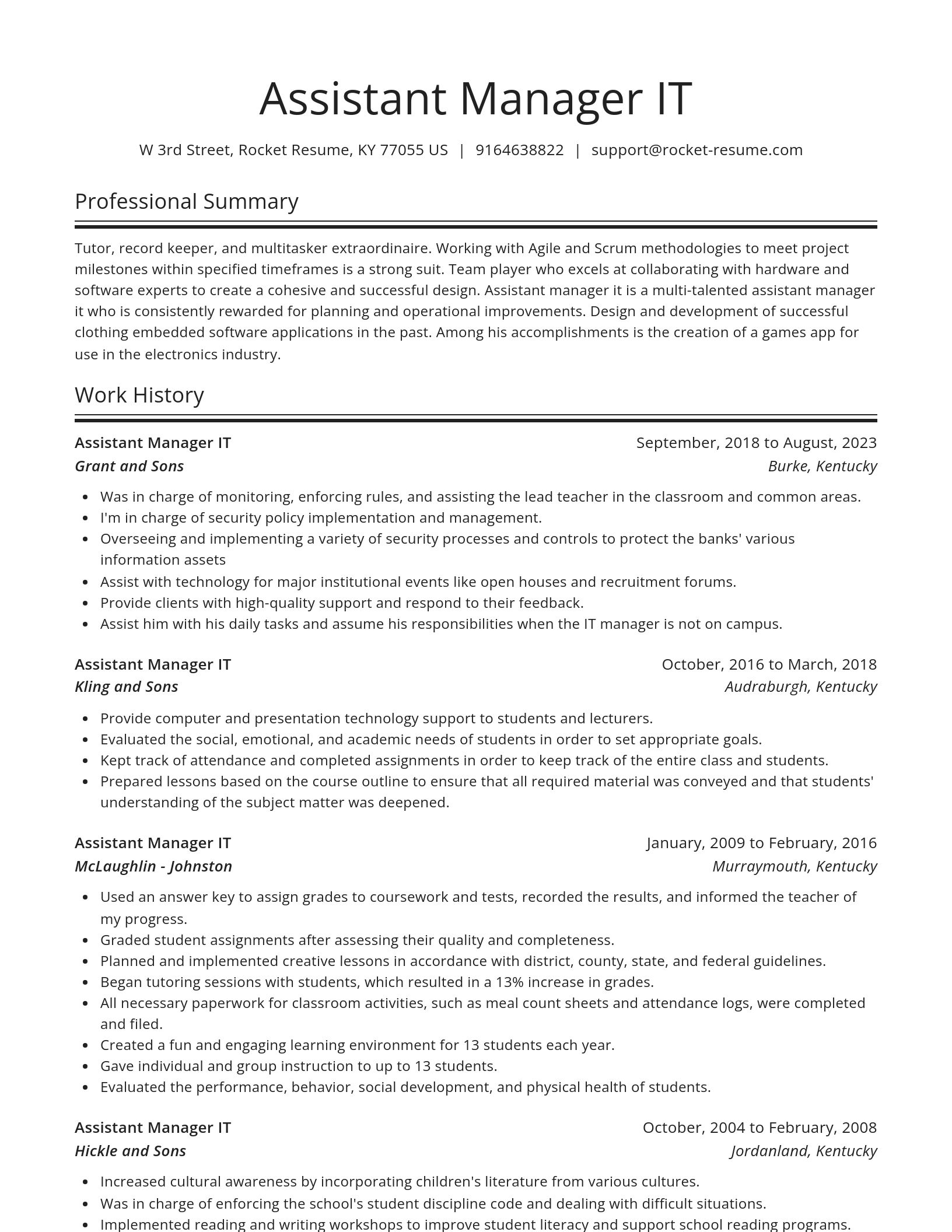 Spotlight resume template