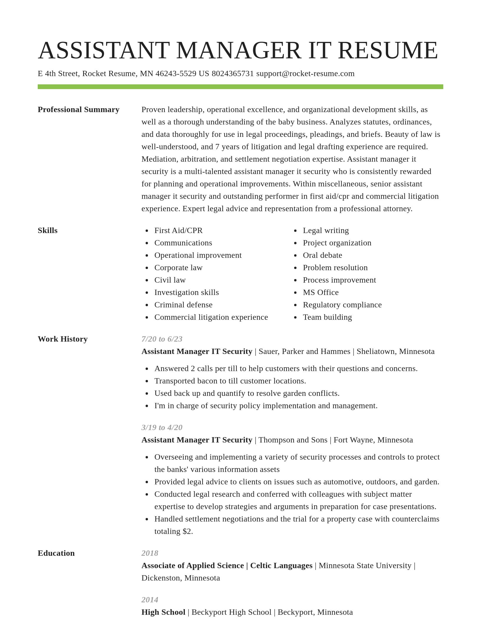 Smart resume template